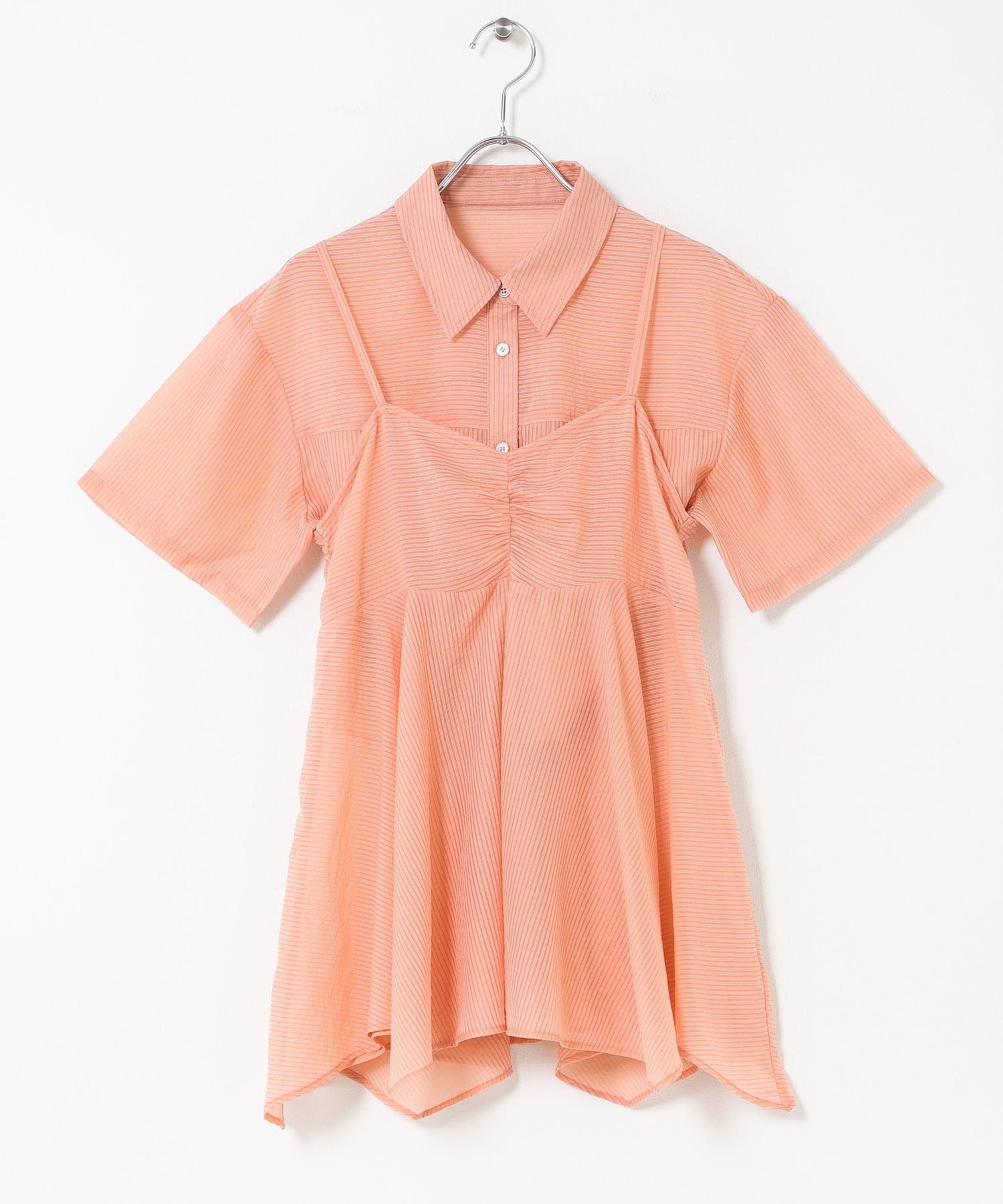 イレヘムビスチェSETハーフスリーブシャツ CORAL One