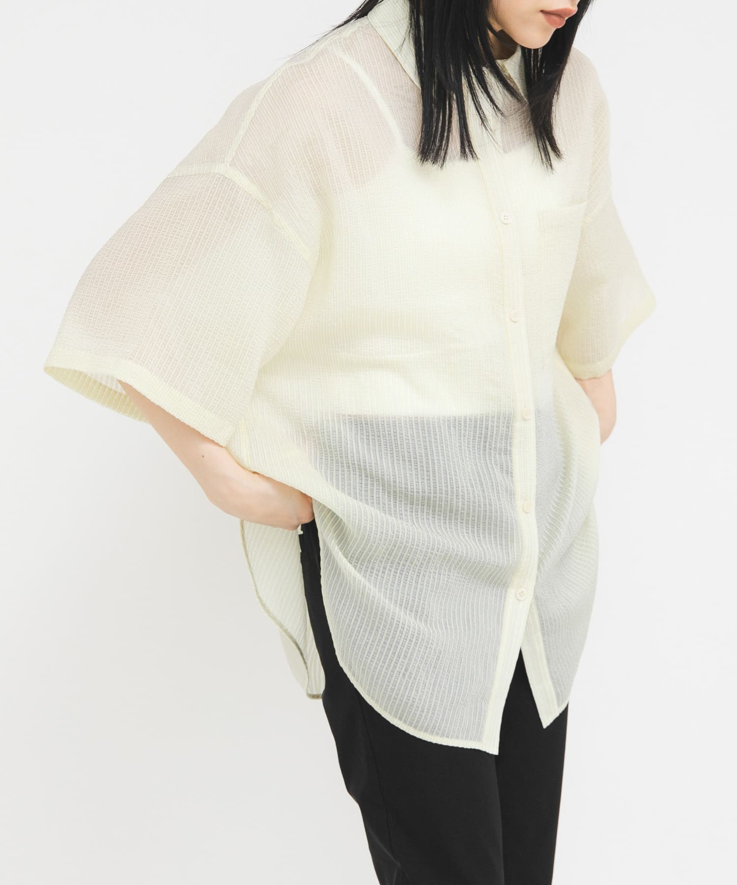 シアーストライプBIGシャツ