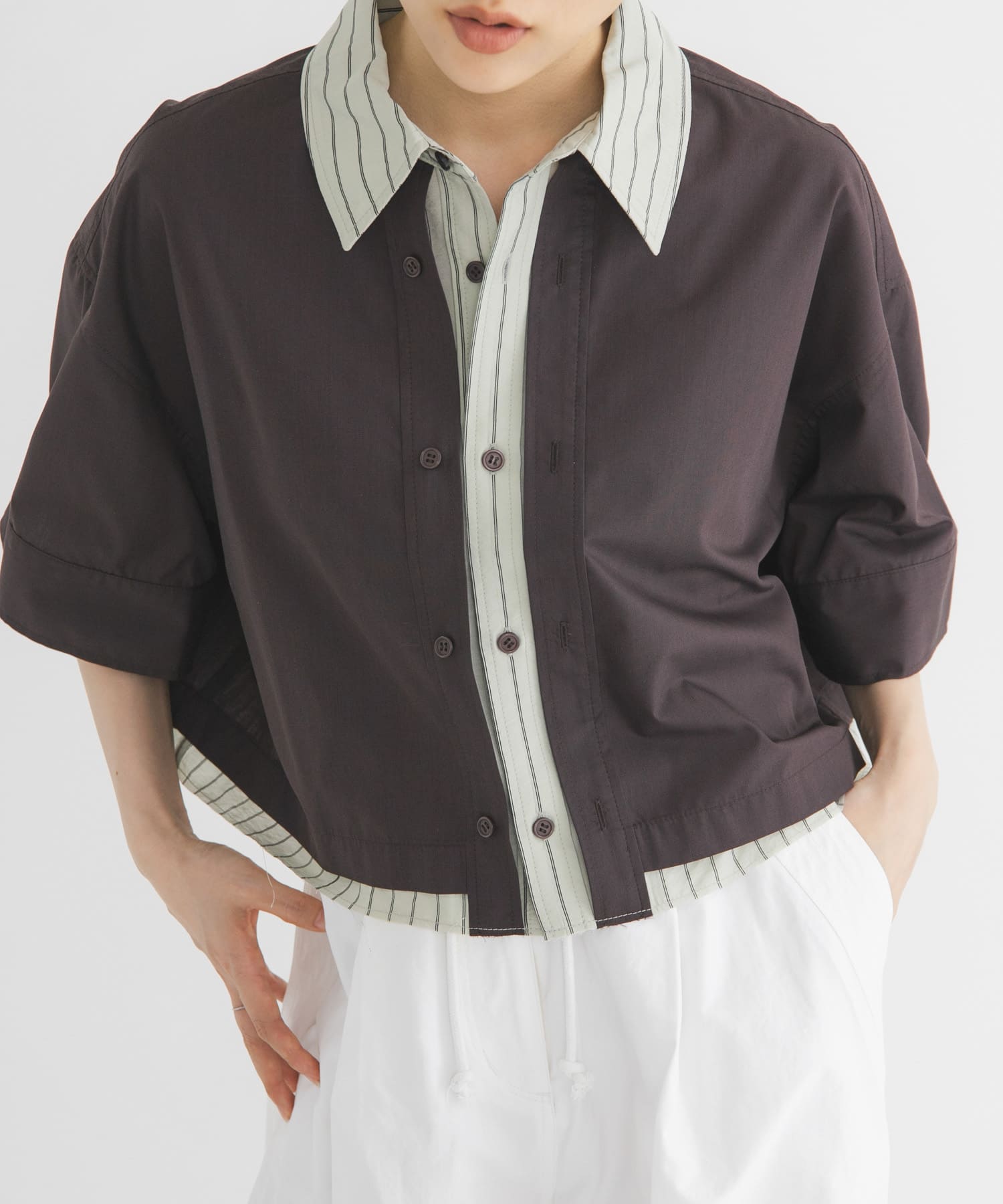 レイヤードライクBOXシャツ