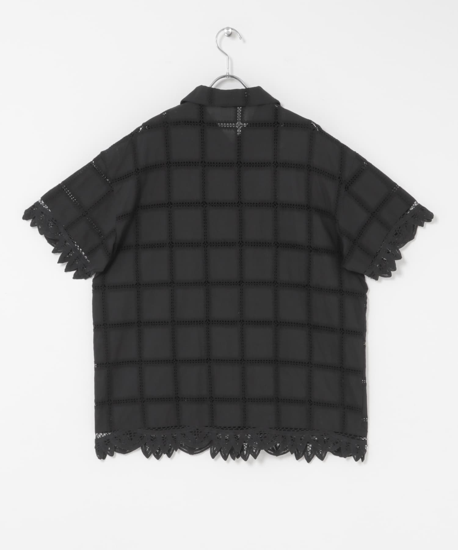 アイレットエンブロイダリーシャツ BLACK One