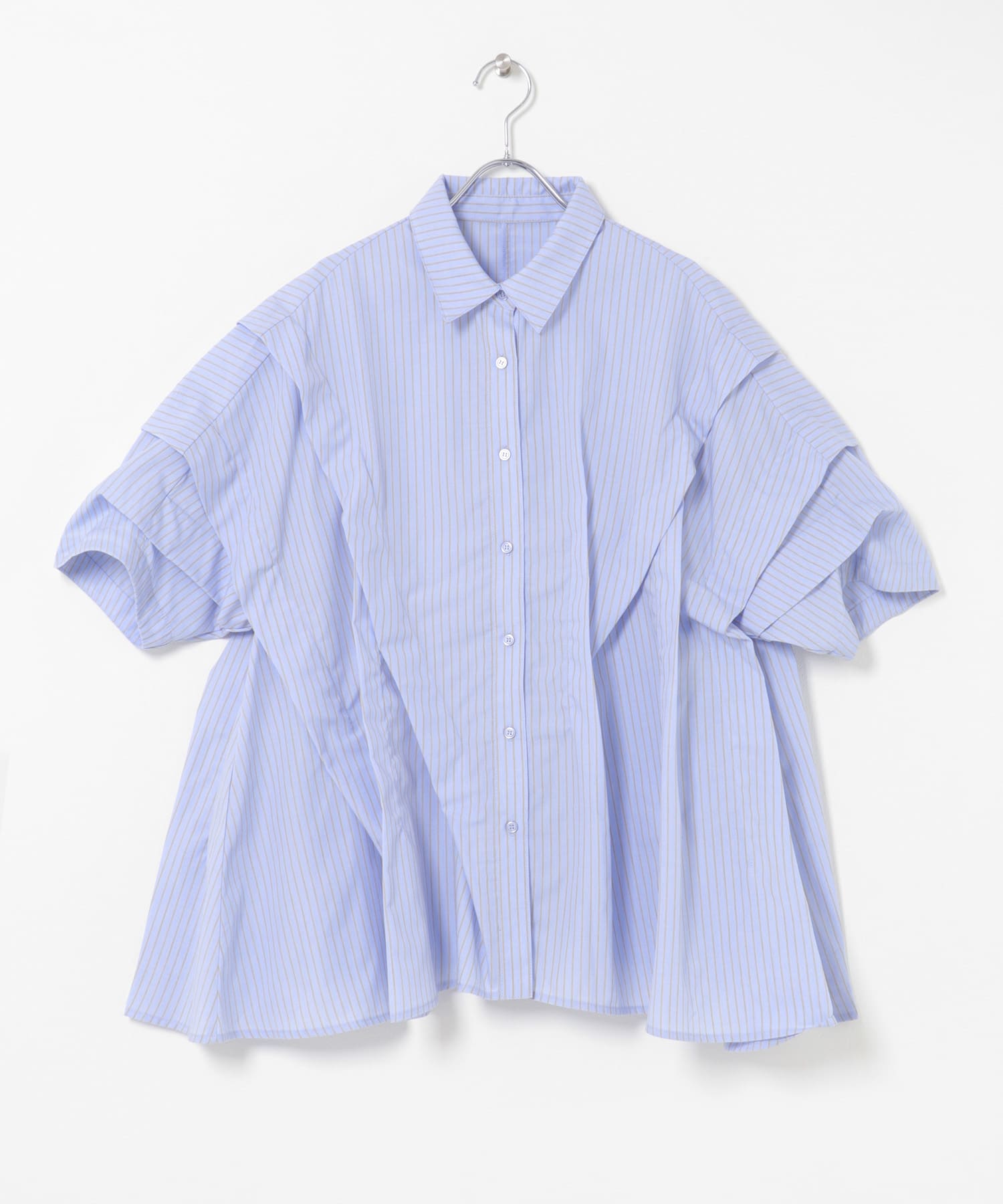 ランダムタックハーフスリーブシャツ BLUE×BEG One