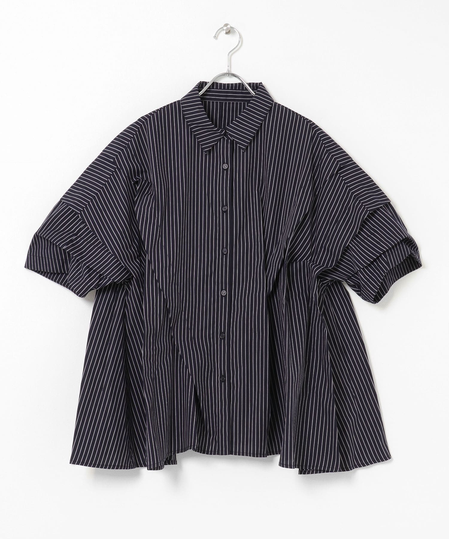 ランダムタックハーフスリーブシャツ NAVY×PINK One