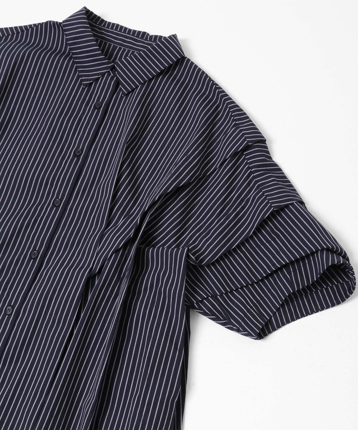 ランダムタックハーフスリーブシャツ NAVY×PINK One