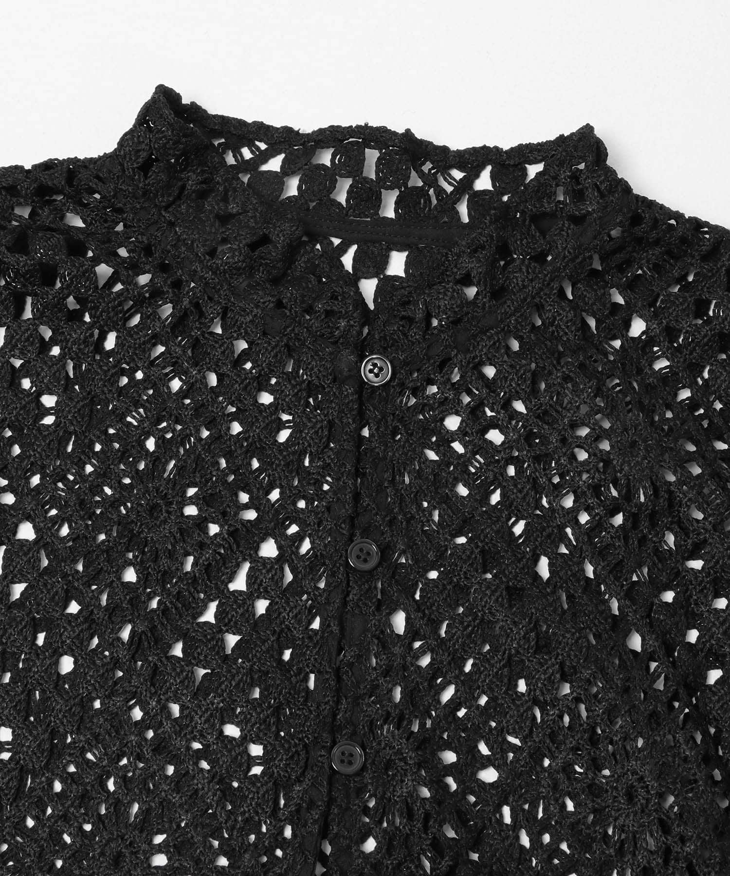コンパクトレースブラウス BLACK One