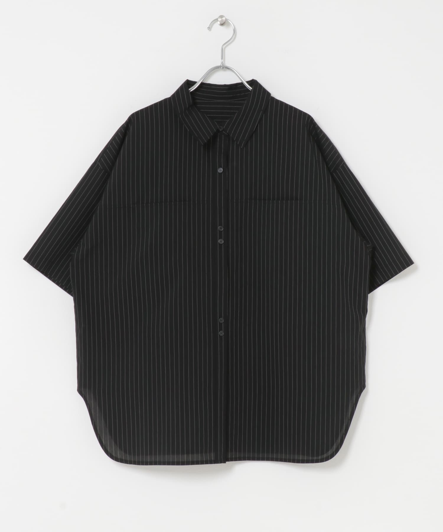 ミニマルオーバーシャツ BLACK st One