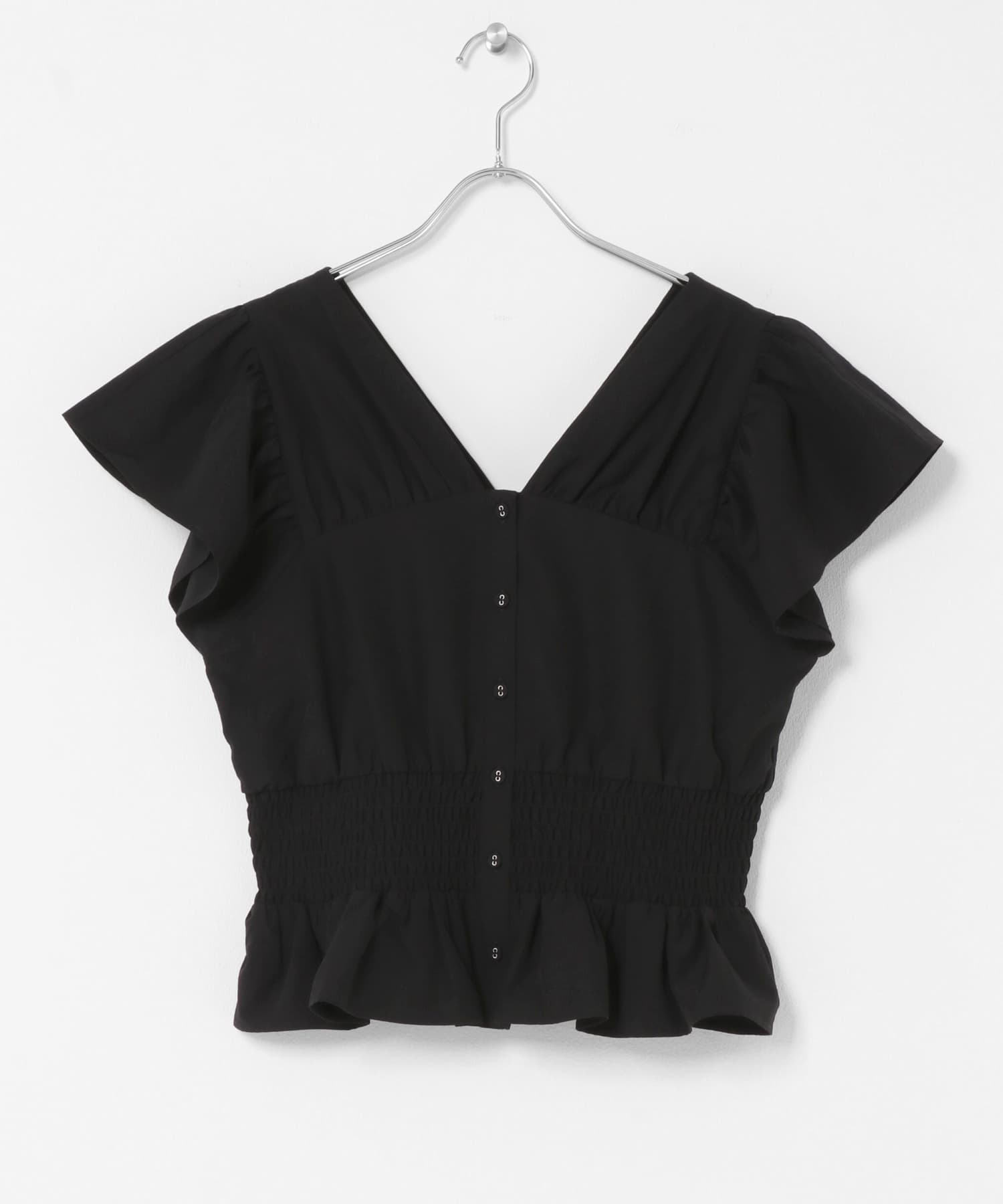 フリルスリーブシャーリングブラウス(One BLACK): トップス｜URBAN