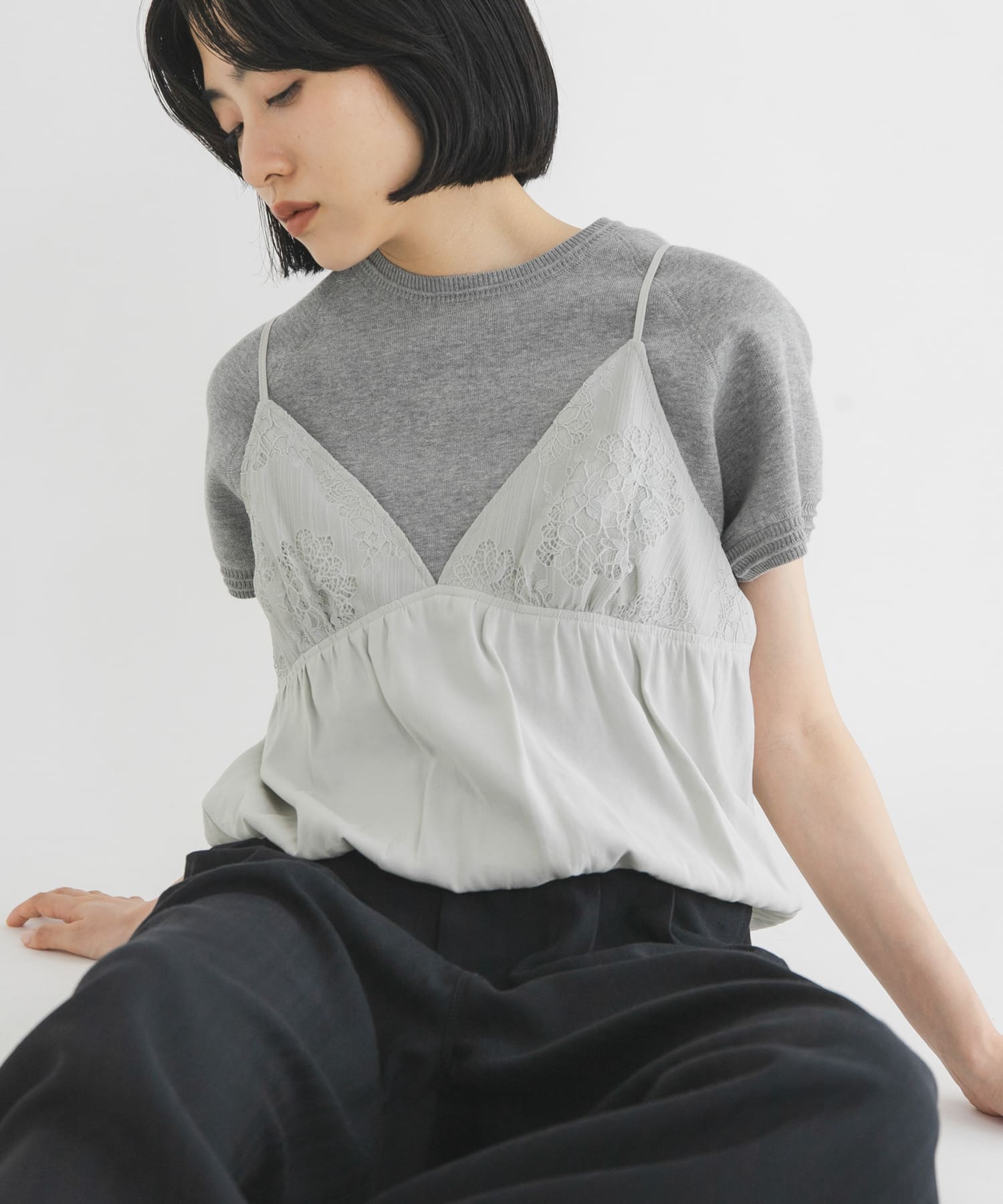 ブロッキングレースビスチェ(One BLACK): トップス｜URBAN RESEARCH