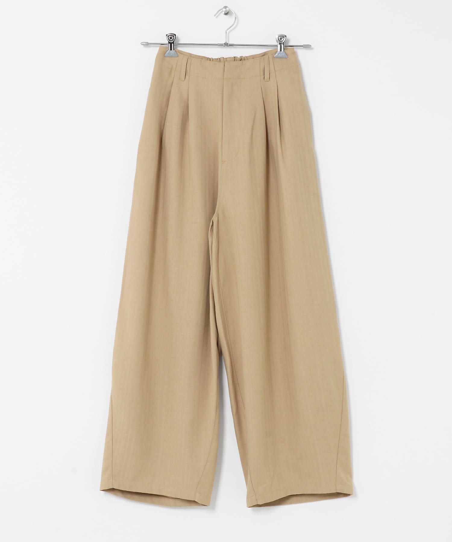 リネンミックスWIDEコクーンパンツ BEIGE 36