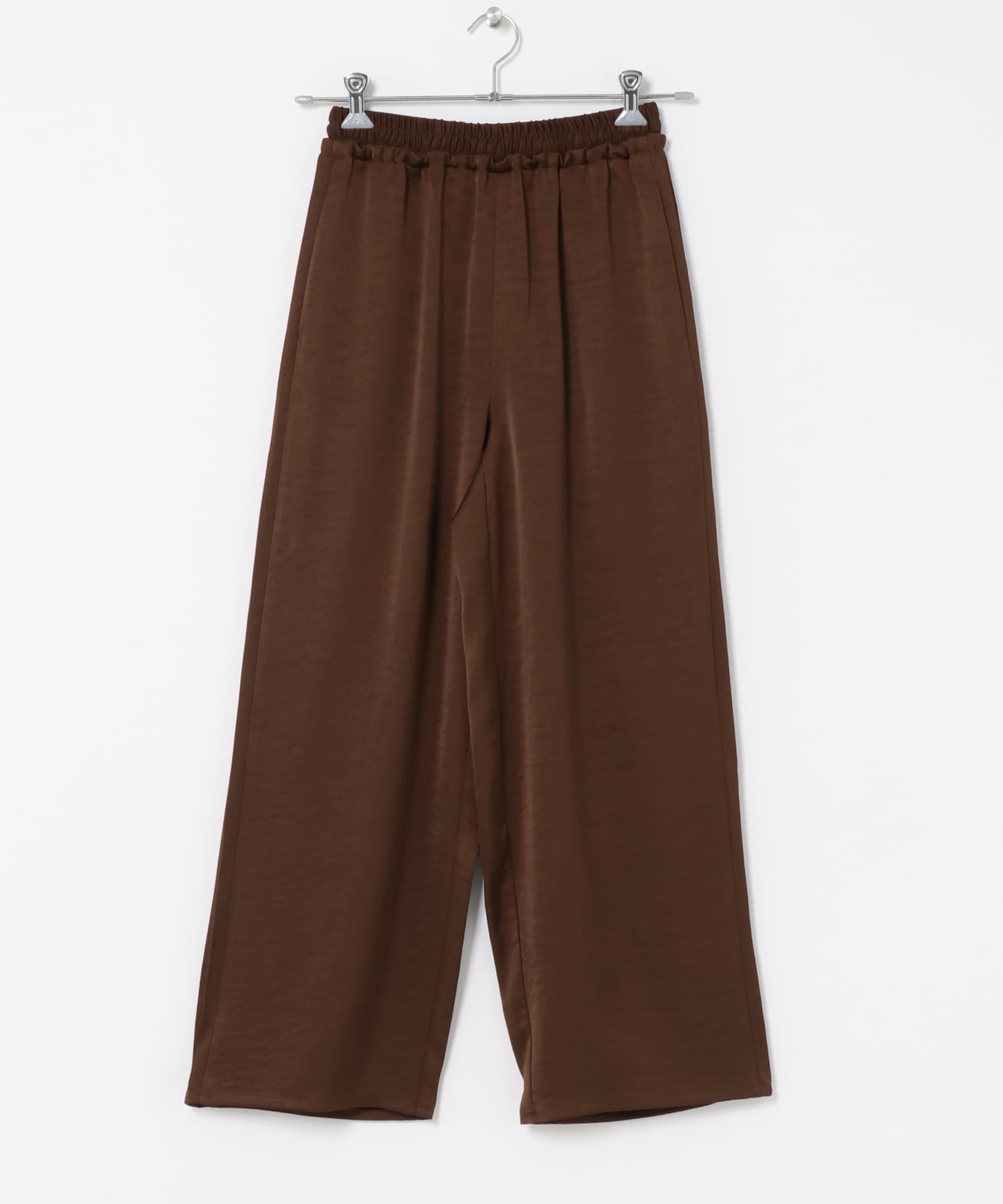 タックラインイージーサテンパンツ BROWN One