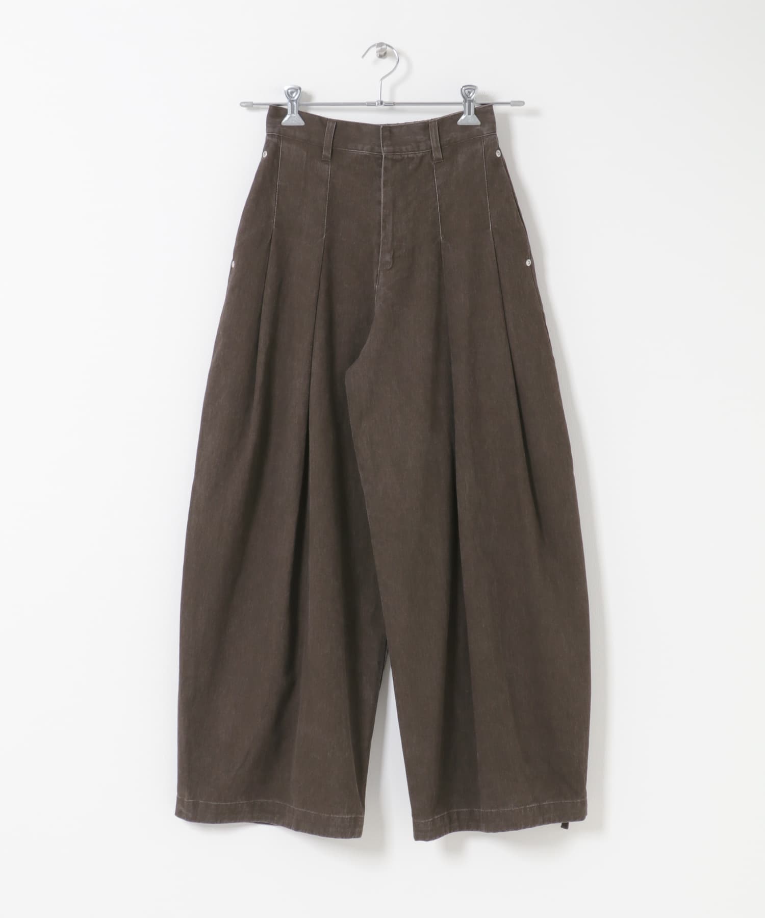 ユーズドライクタックWIDEパンツ BROWN 36