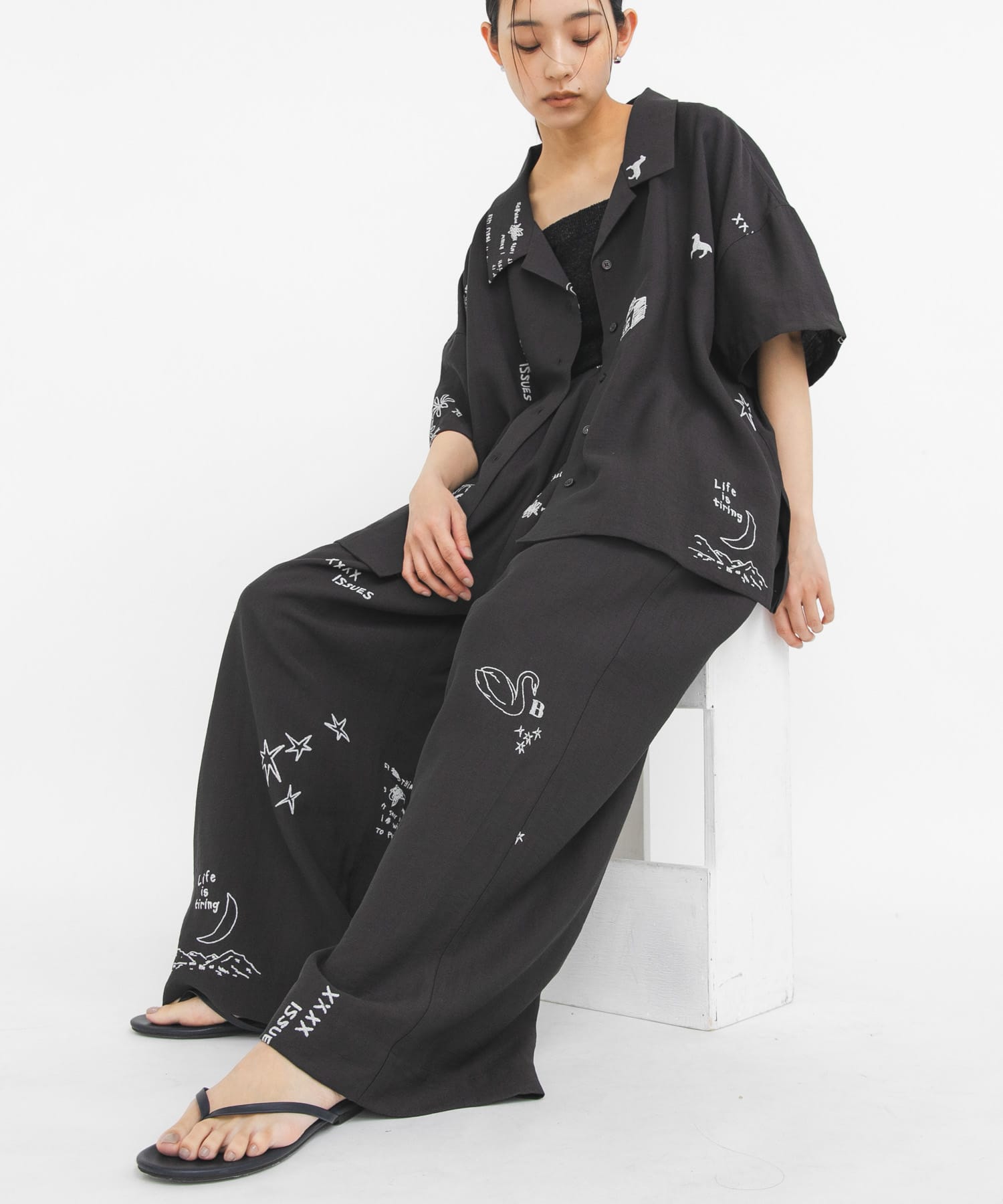 TATTOOワイドイージーパンツ