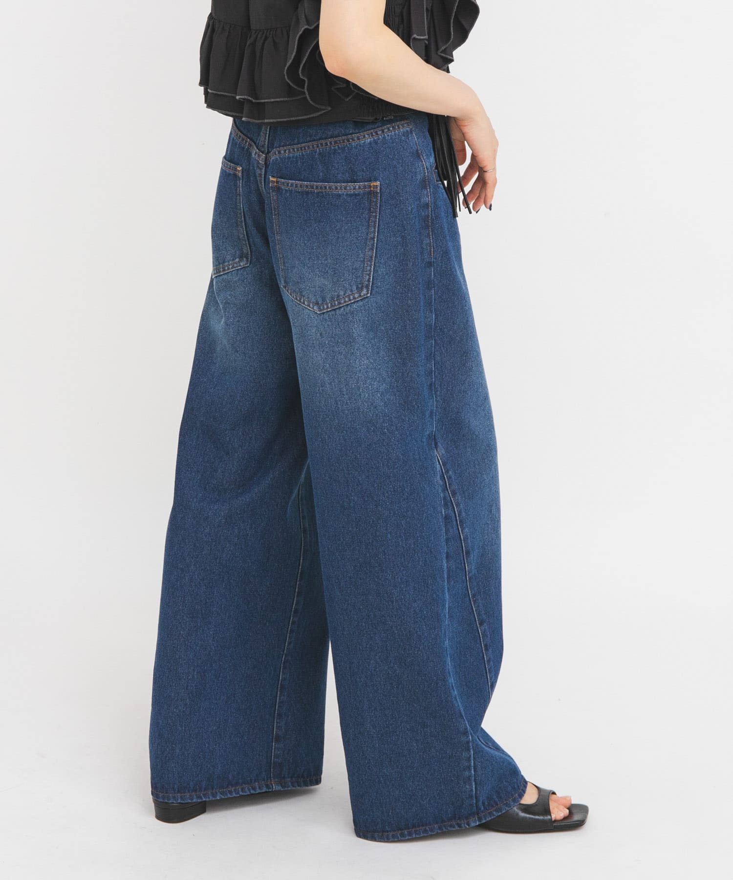 WIDEレッグアジャストデニム BLUE 34