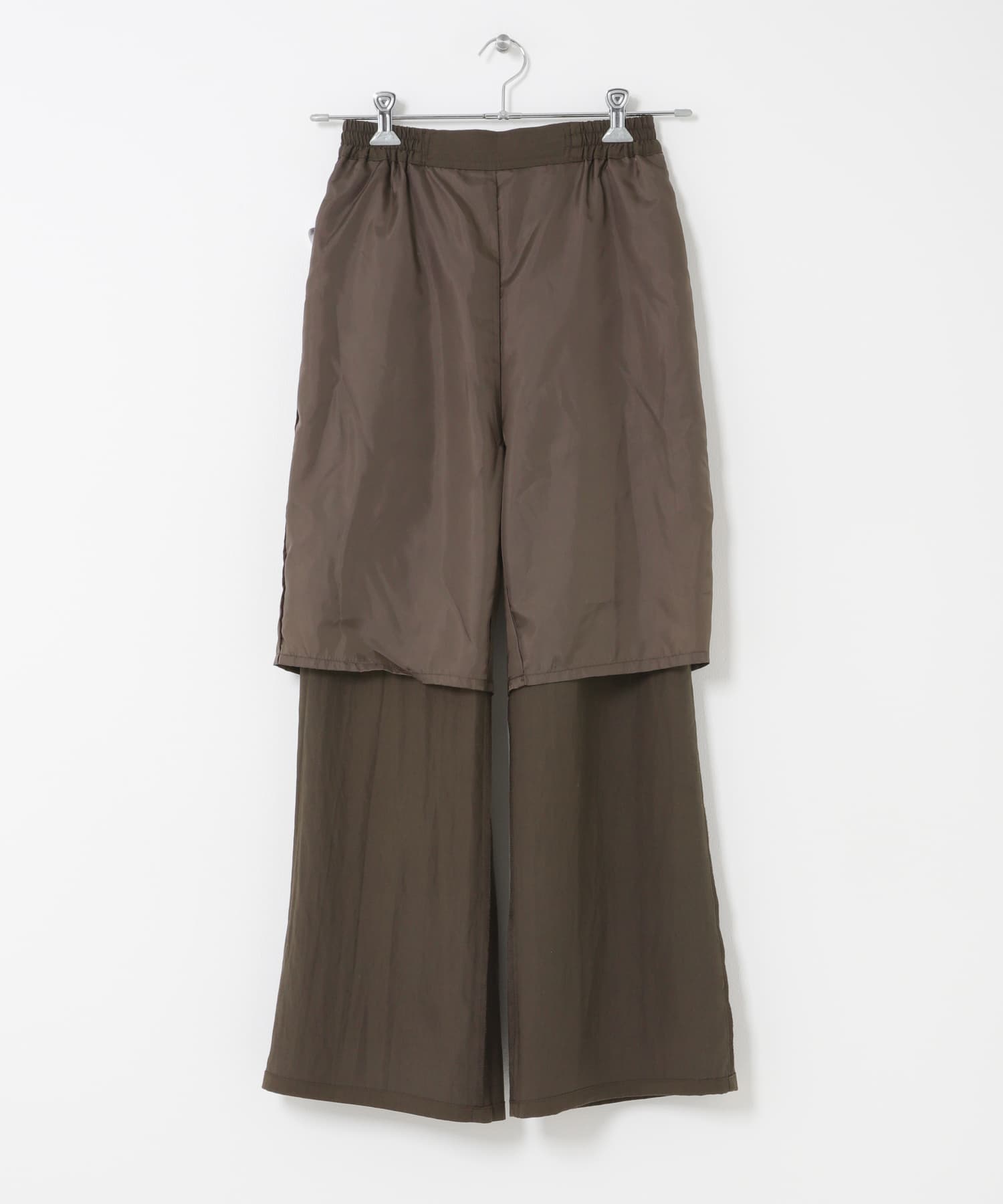 フラットフレアイージーパンツ BROWN One