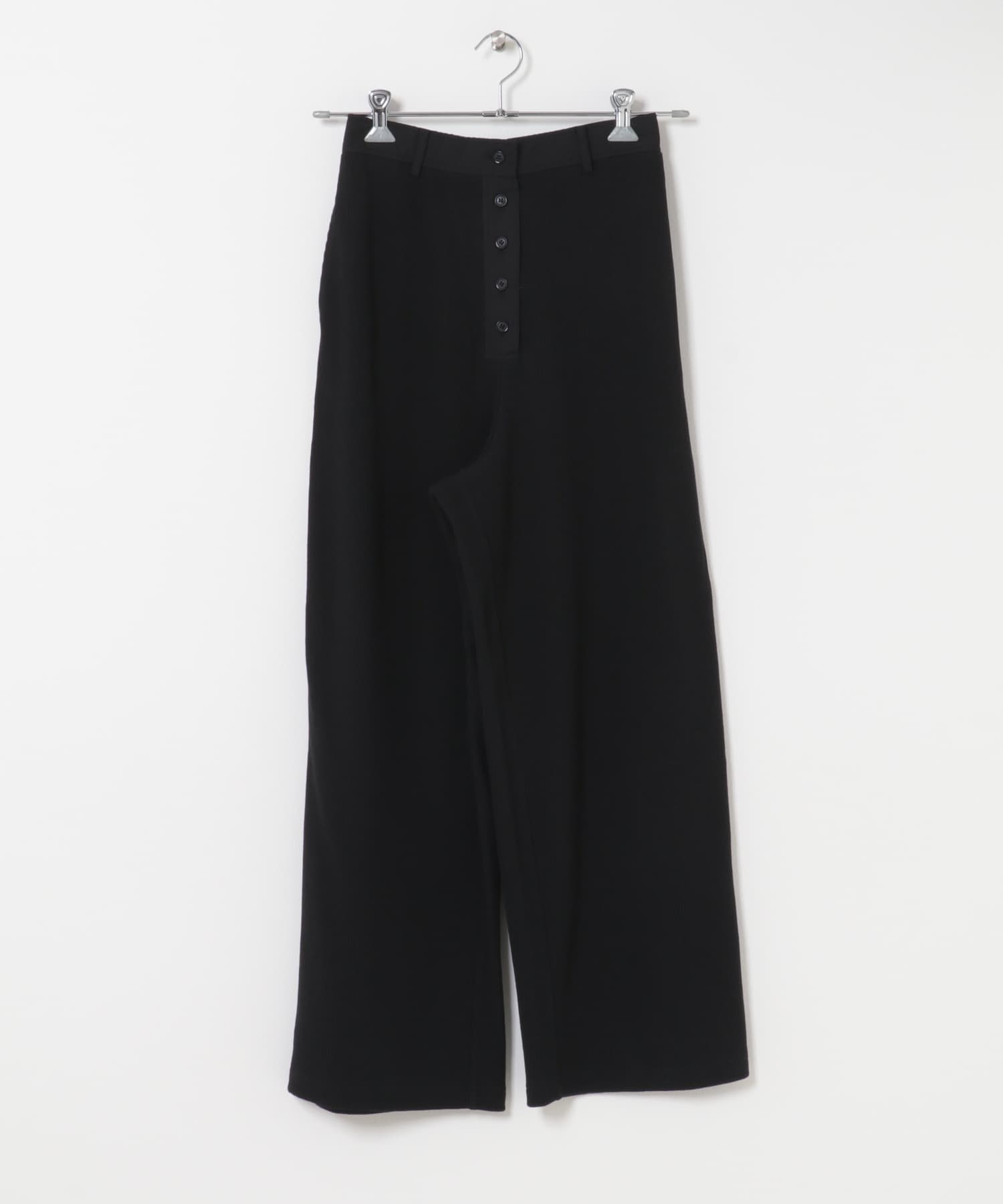 ボタンフライワッフルパンツ BLACK One
