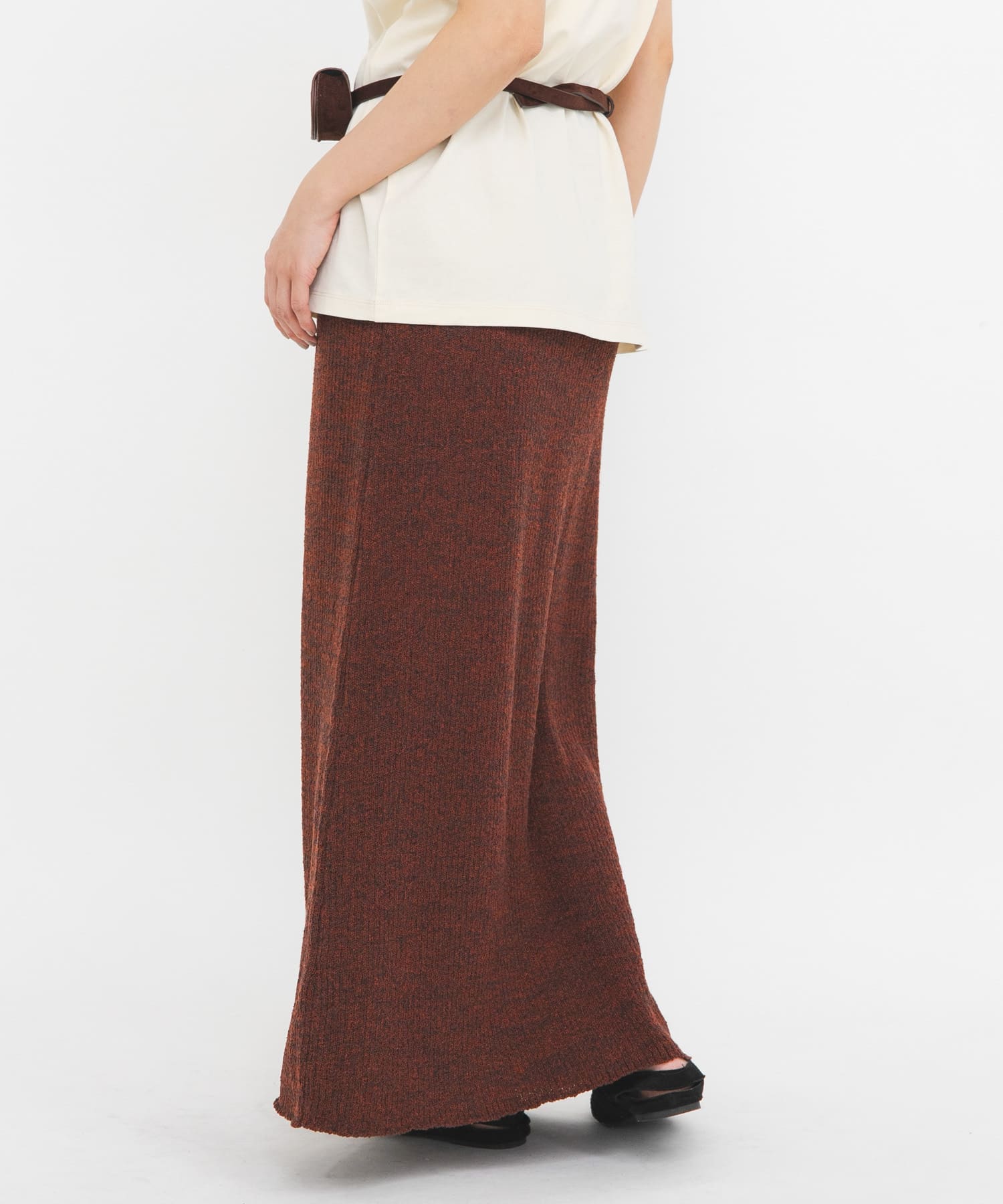 メランジRIBニットスカート