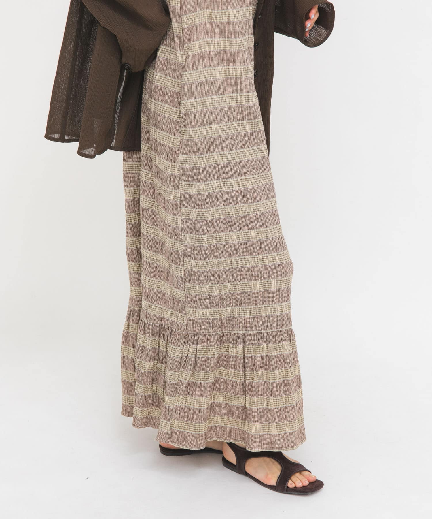 マジョリカプリーツチェックキャミワンピース