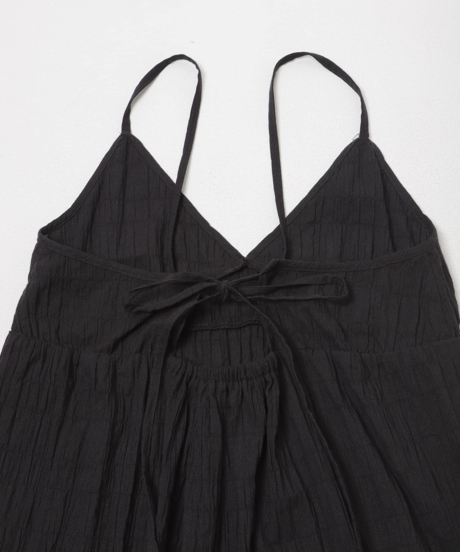 マジョリカプリーツチェックキャミワンピース BLACK One