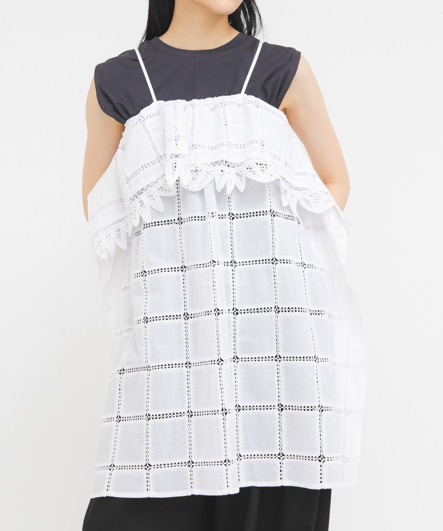 2WAYアイレットエンブロイダリーワンピース