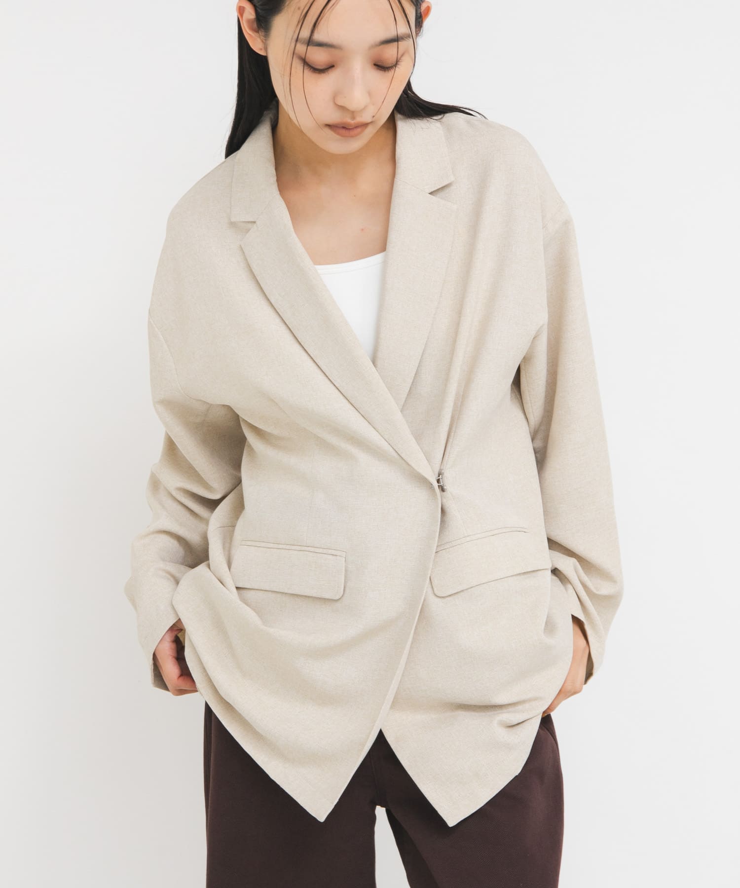 リネンライクホックジャケット