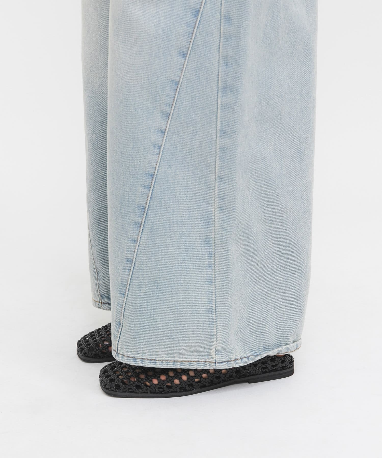 スクエアトゥメッシュシューズ BLACK 36