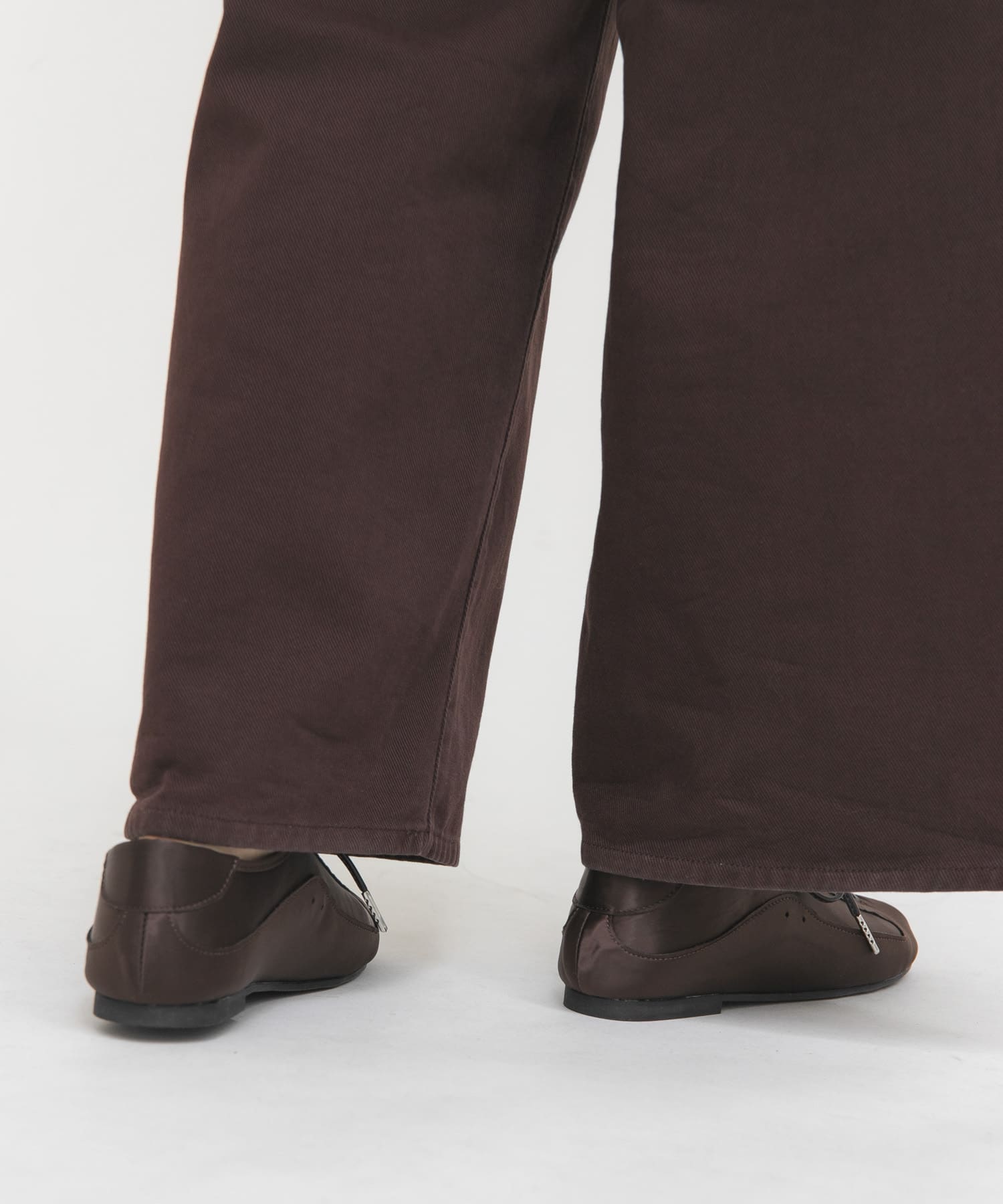 タンデザインサテンスニーカー BROWN 36