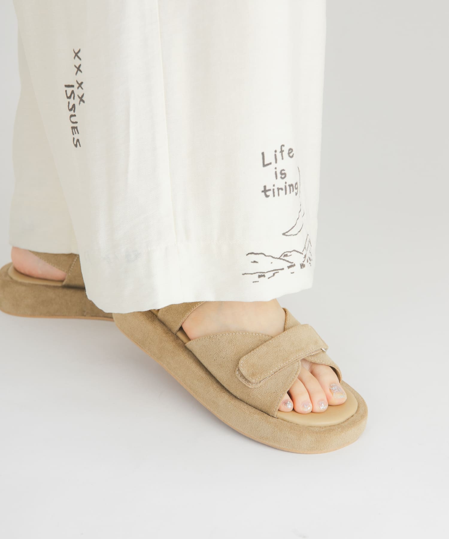 ベルトデザインプラットフォームサンダル(36 BLACK): シューズ｜URBAN