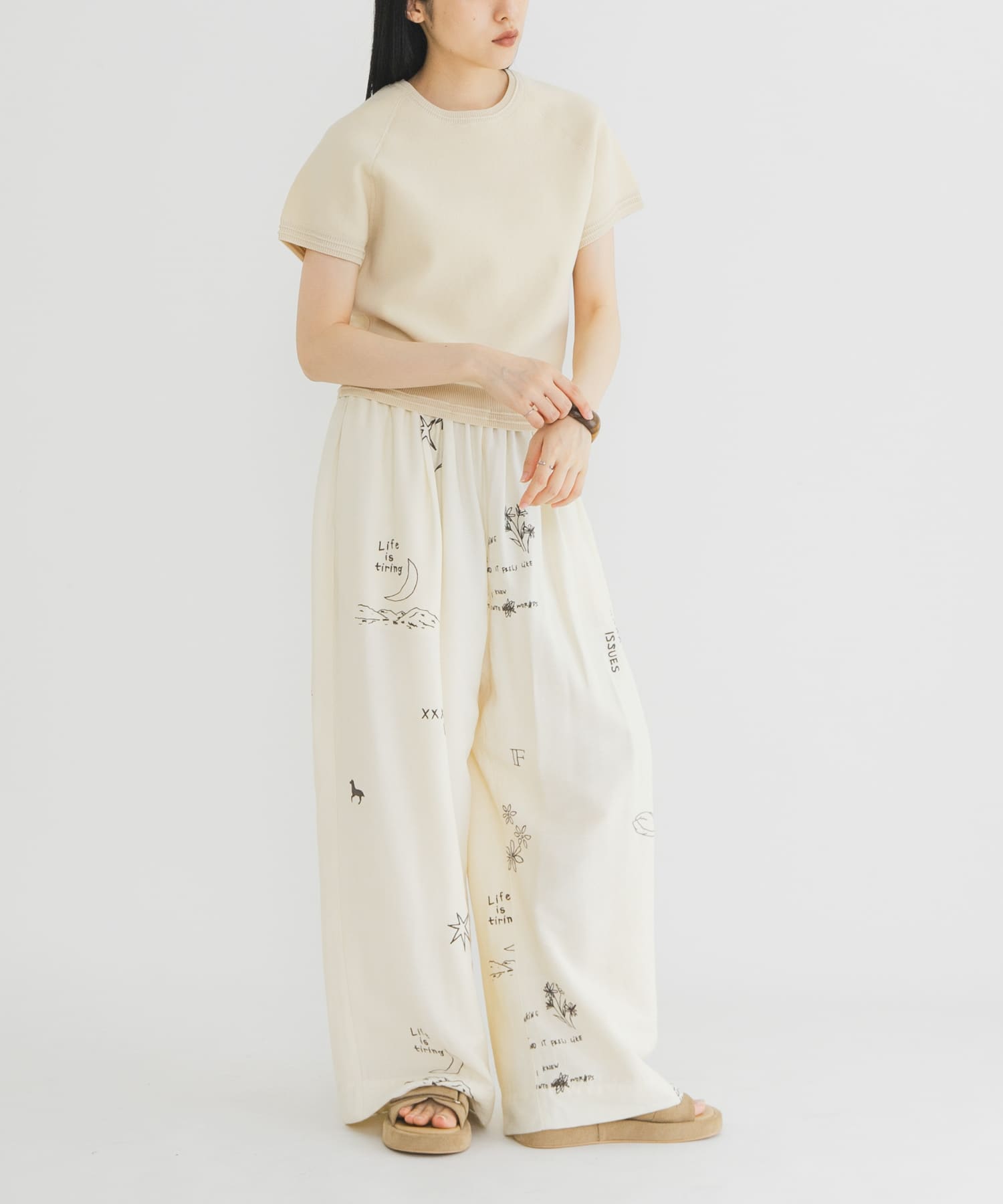 ベルトデザインプラットフォームサンダル BEIGE 36