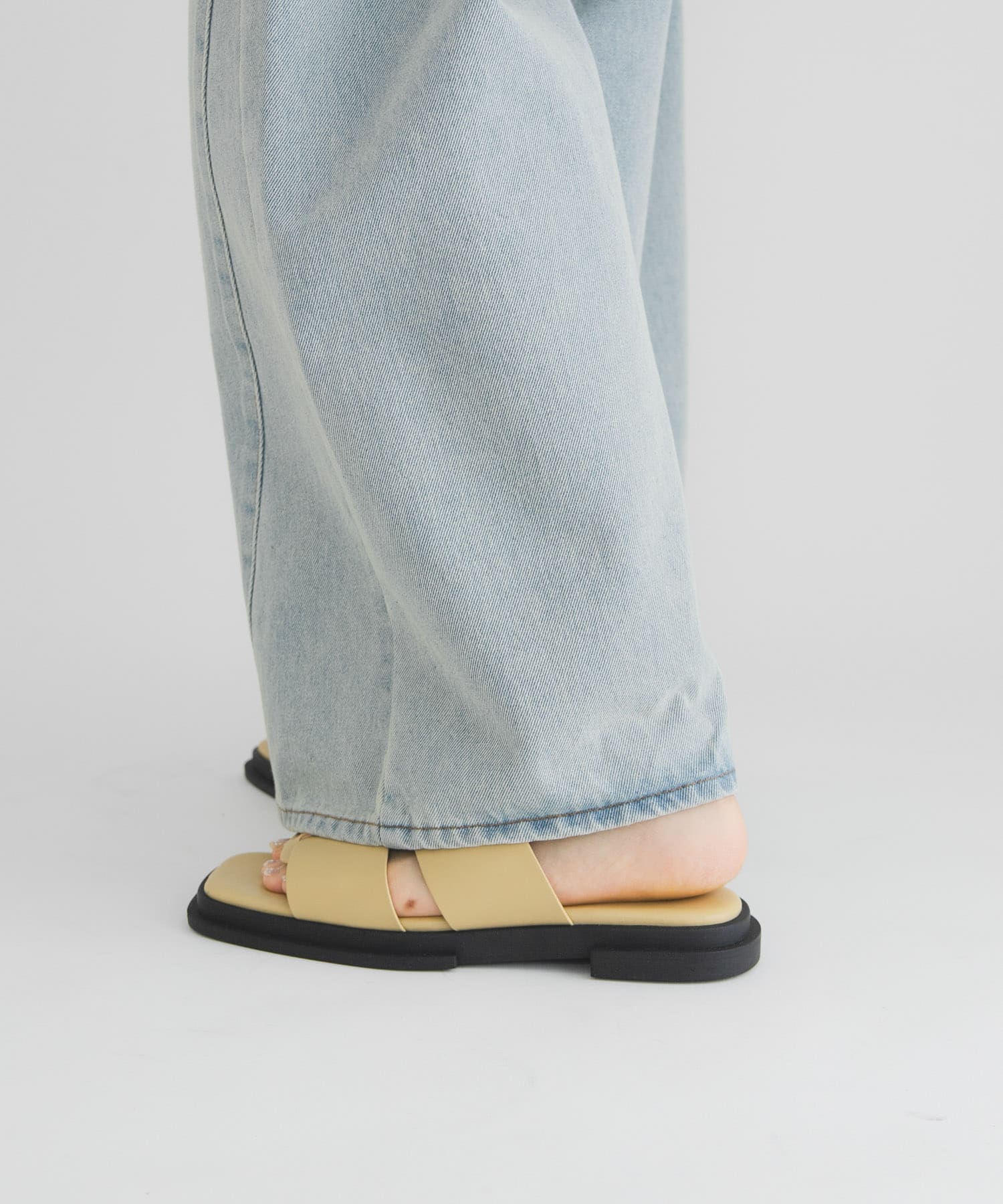 センターラインダブルストラップサンダル YEL BEIGE 36