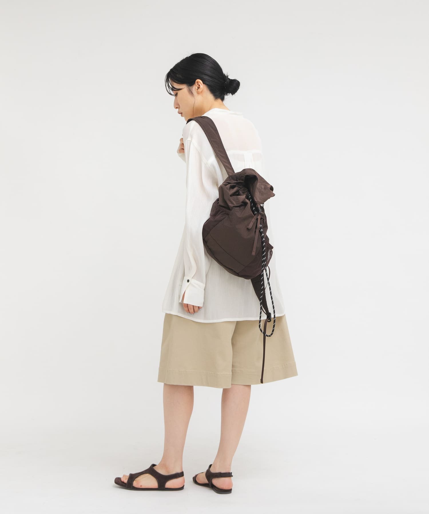 メッシュポケットリップストップリュック BROWN One