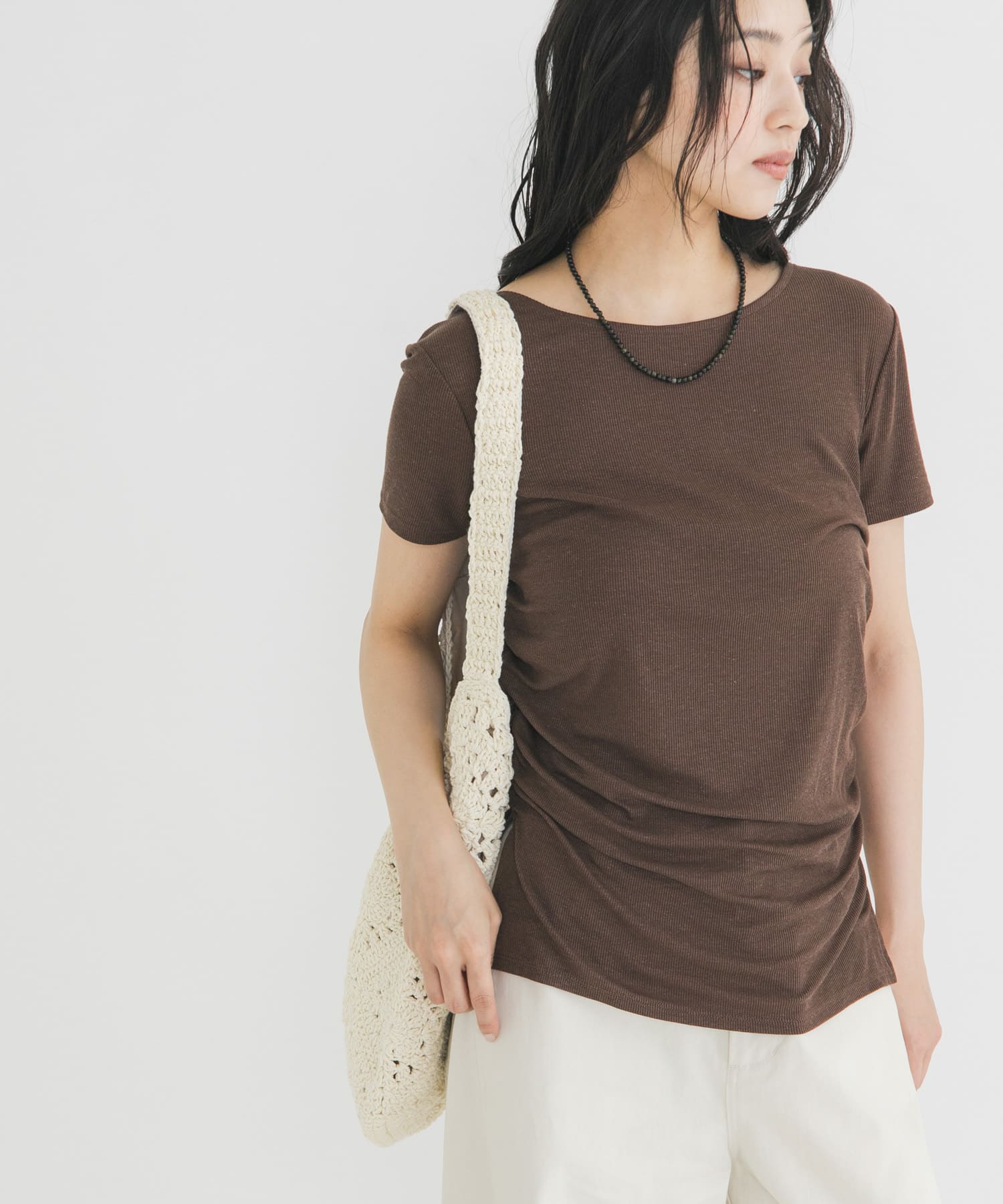 ラウンドパッチワークワンハンドルBAG IVORY One