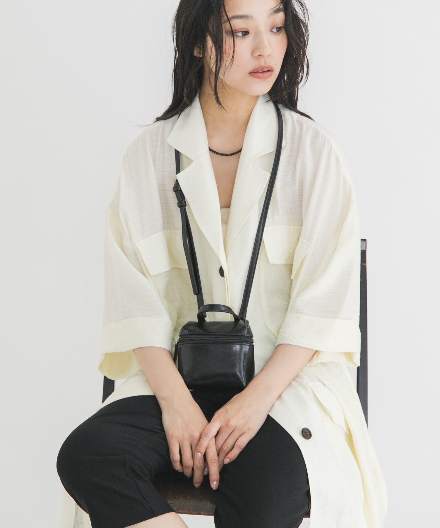 2WAYマイクロポーチBAG BLACK One