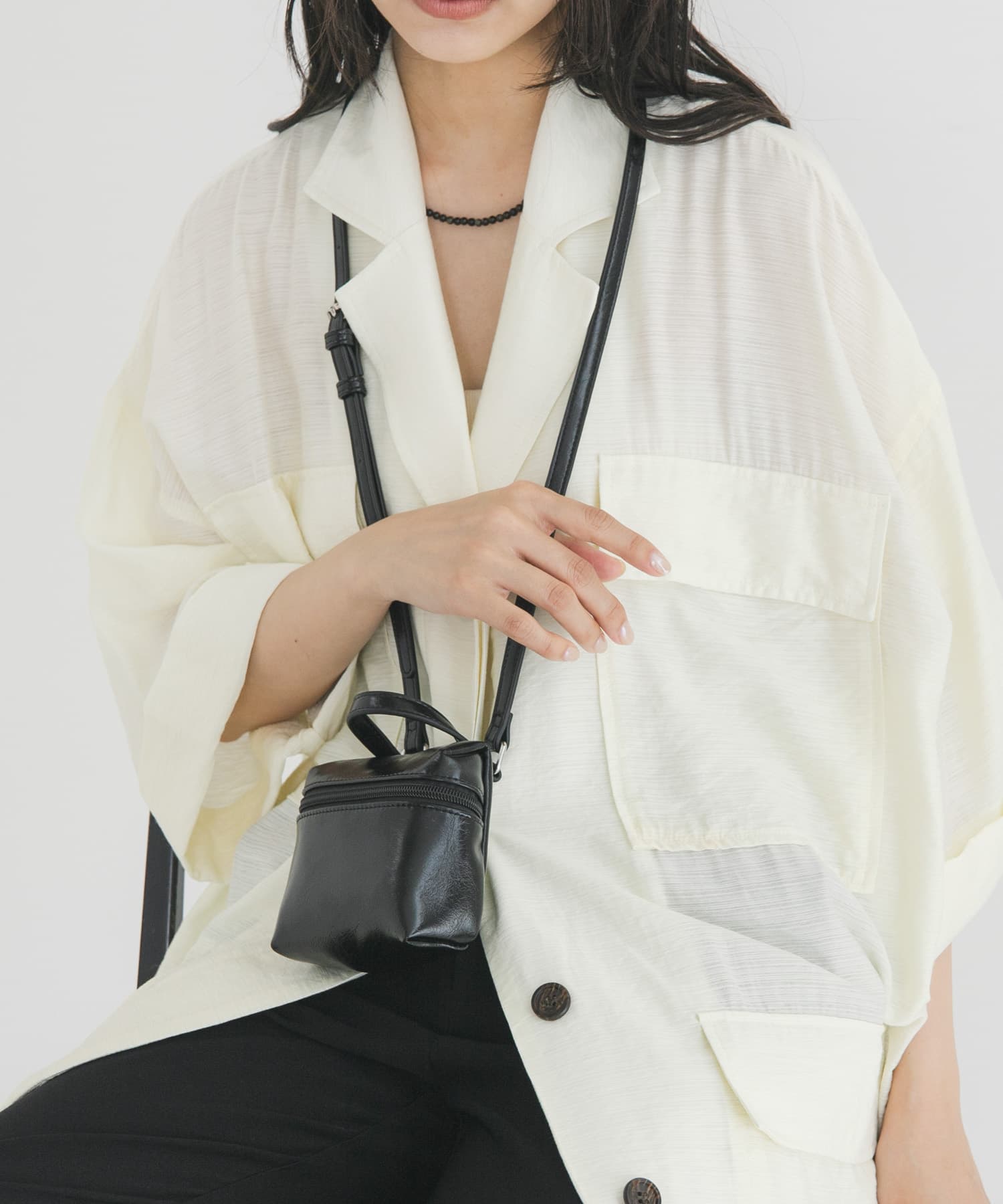 2WAYマイクロポーチBAG BLACK One