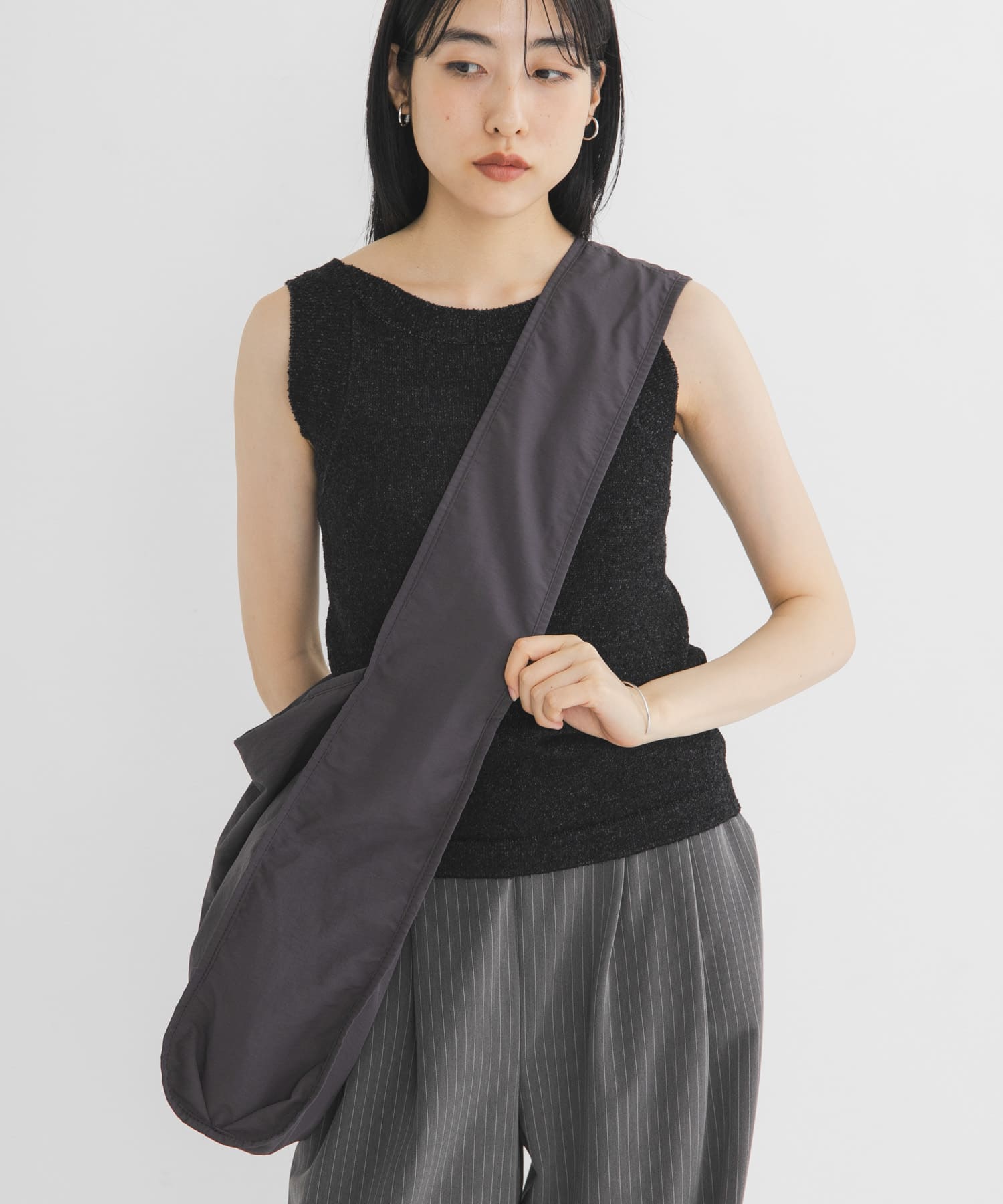 パイピングナイロンビッグBAG CHARCOAL One