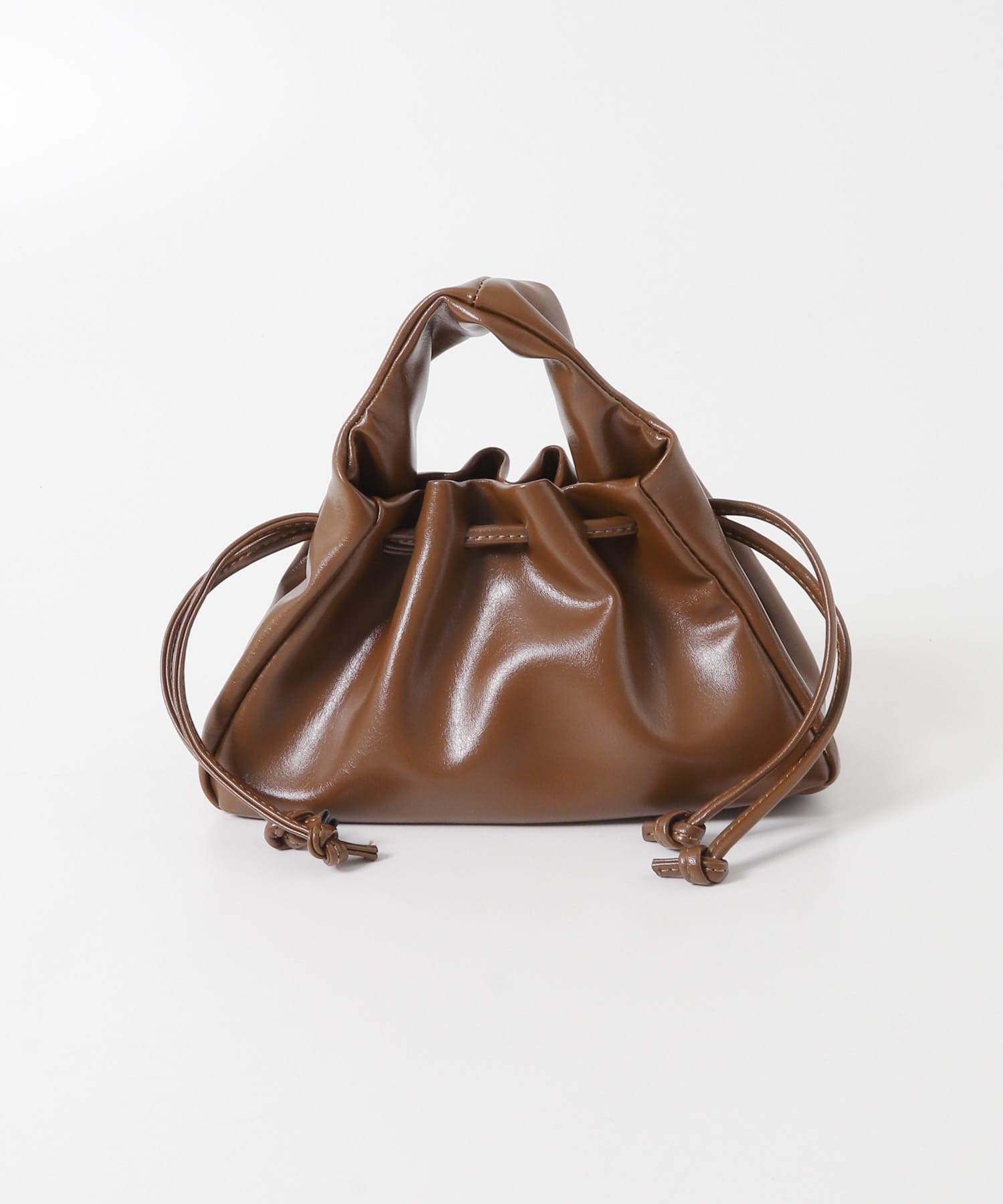 巾着ワンハンドルミニBAG BROWN One
