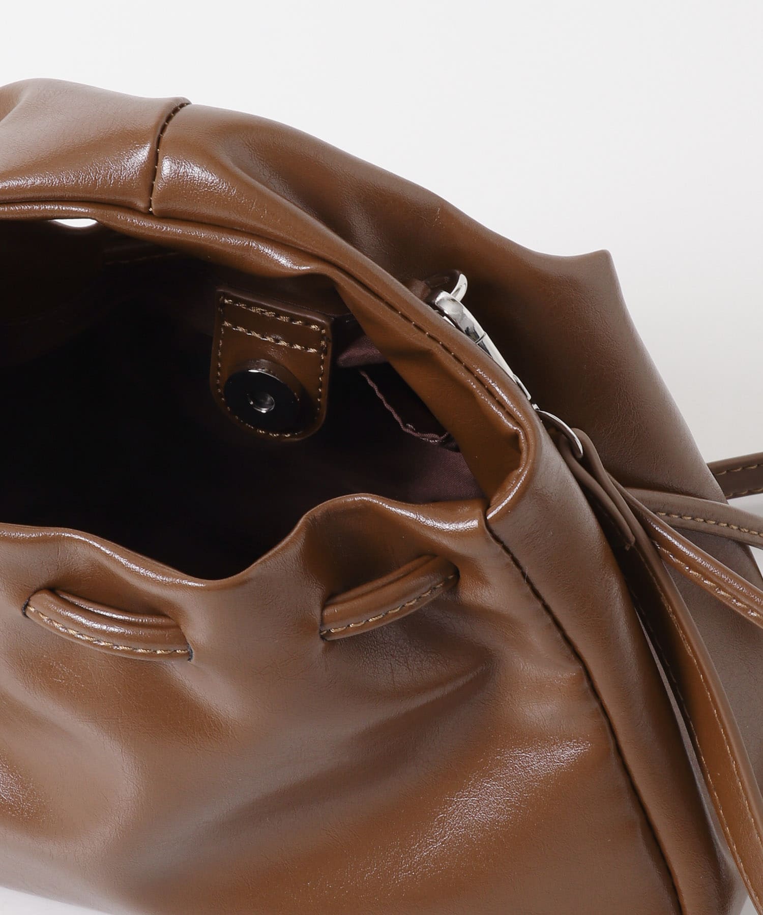 巾着ワンハンドルミニBAG BROWN One