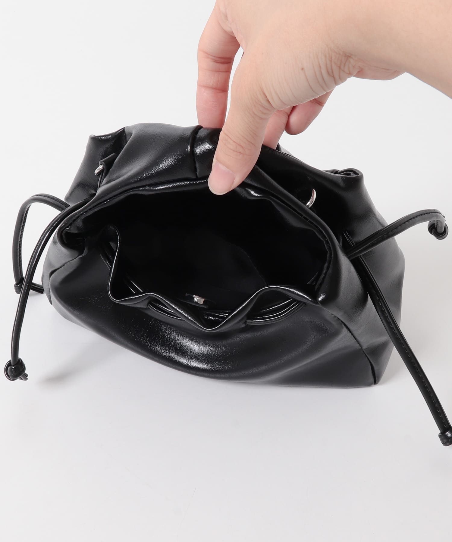 巾着ワンハンドルミニBAG BLACK One