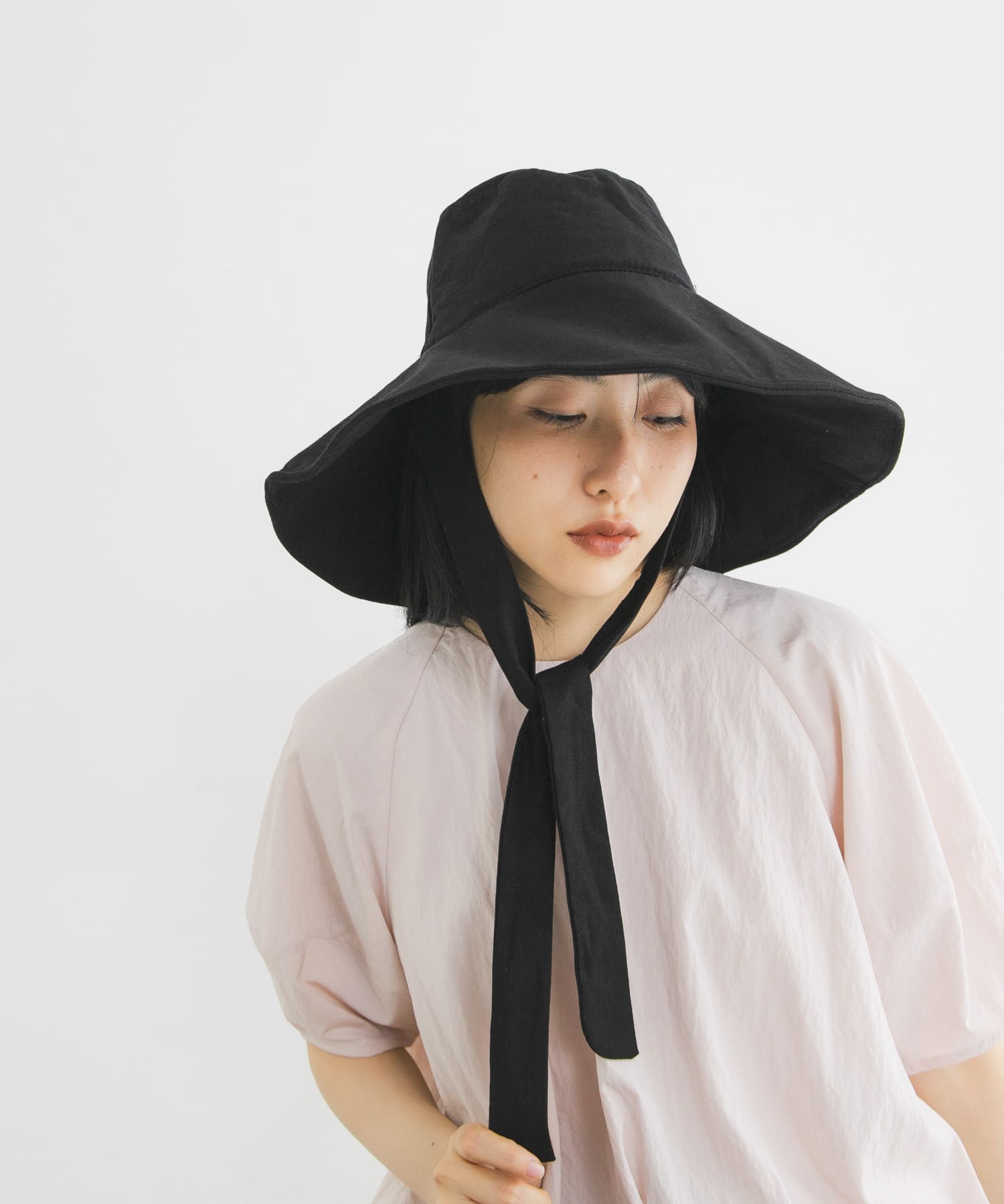 ワイドブリムHAT BLACK One