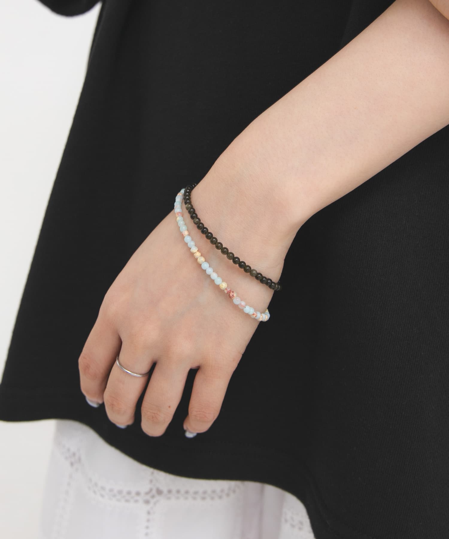 天然石setブレスレット KHAKI SET One