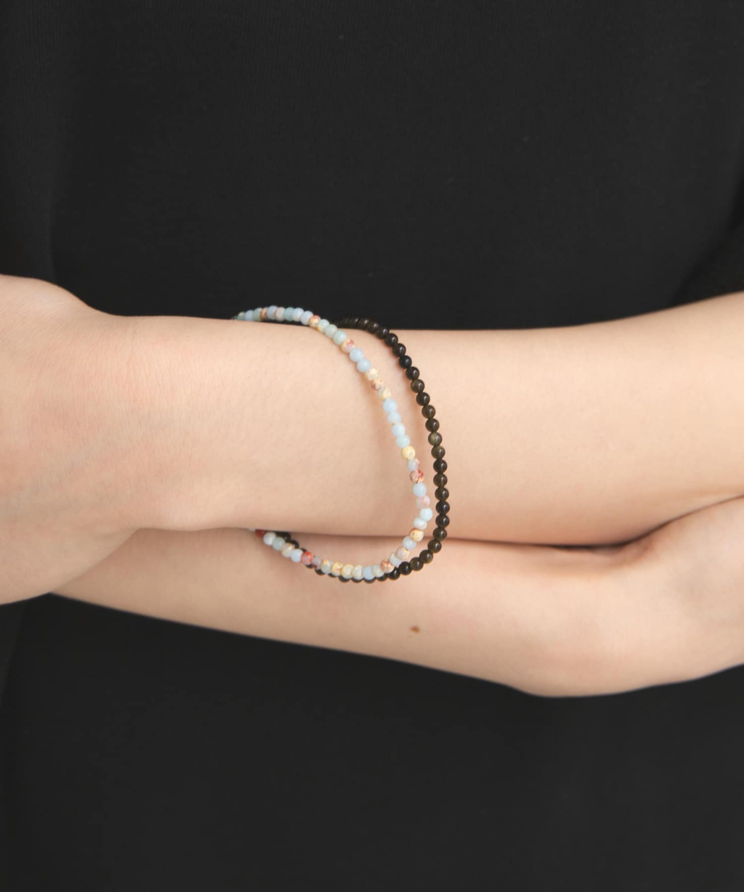 天然石setブレスレット KHAKI SET One