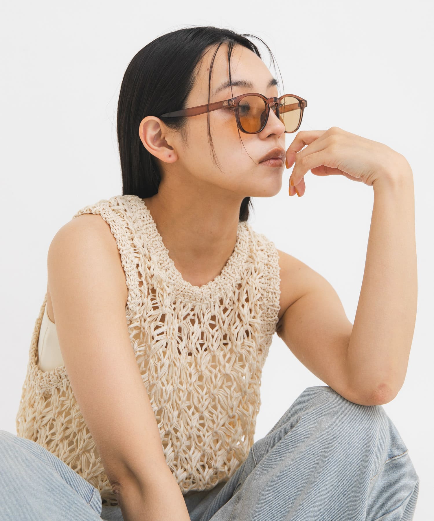 ボストンフレームサングラス L.BROWN One