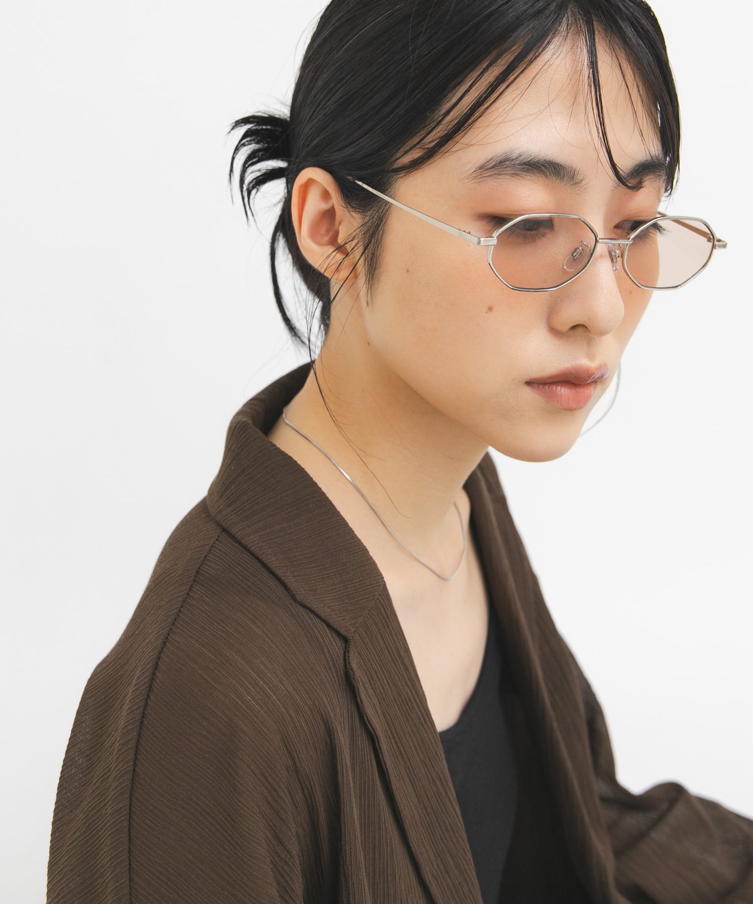 メタルフレームサングラス BROWN One