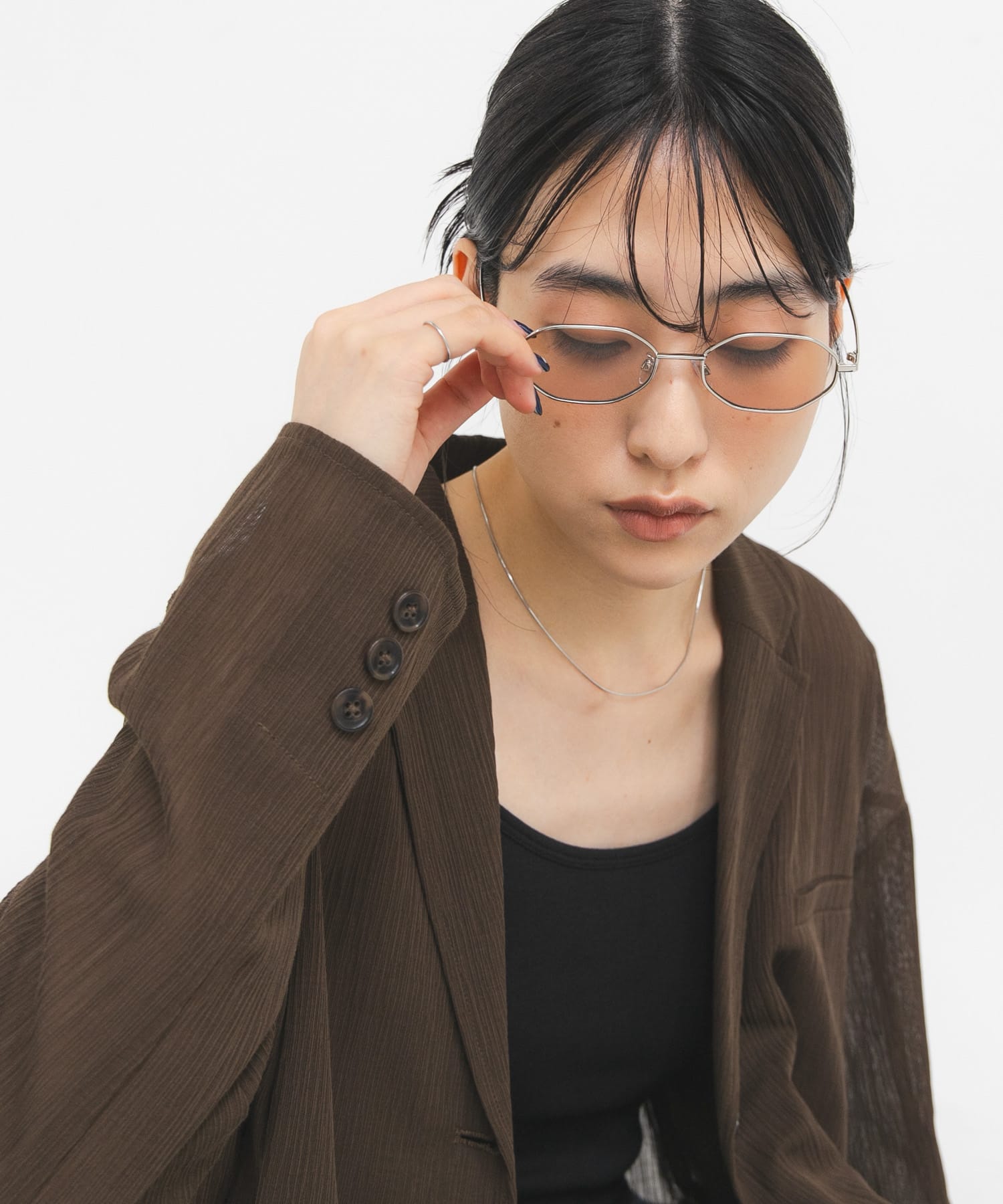 メタルフレームサングラス BROWN One