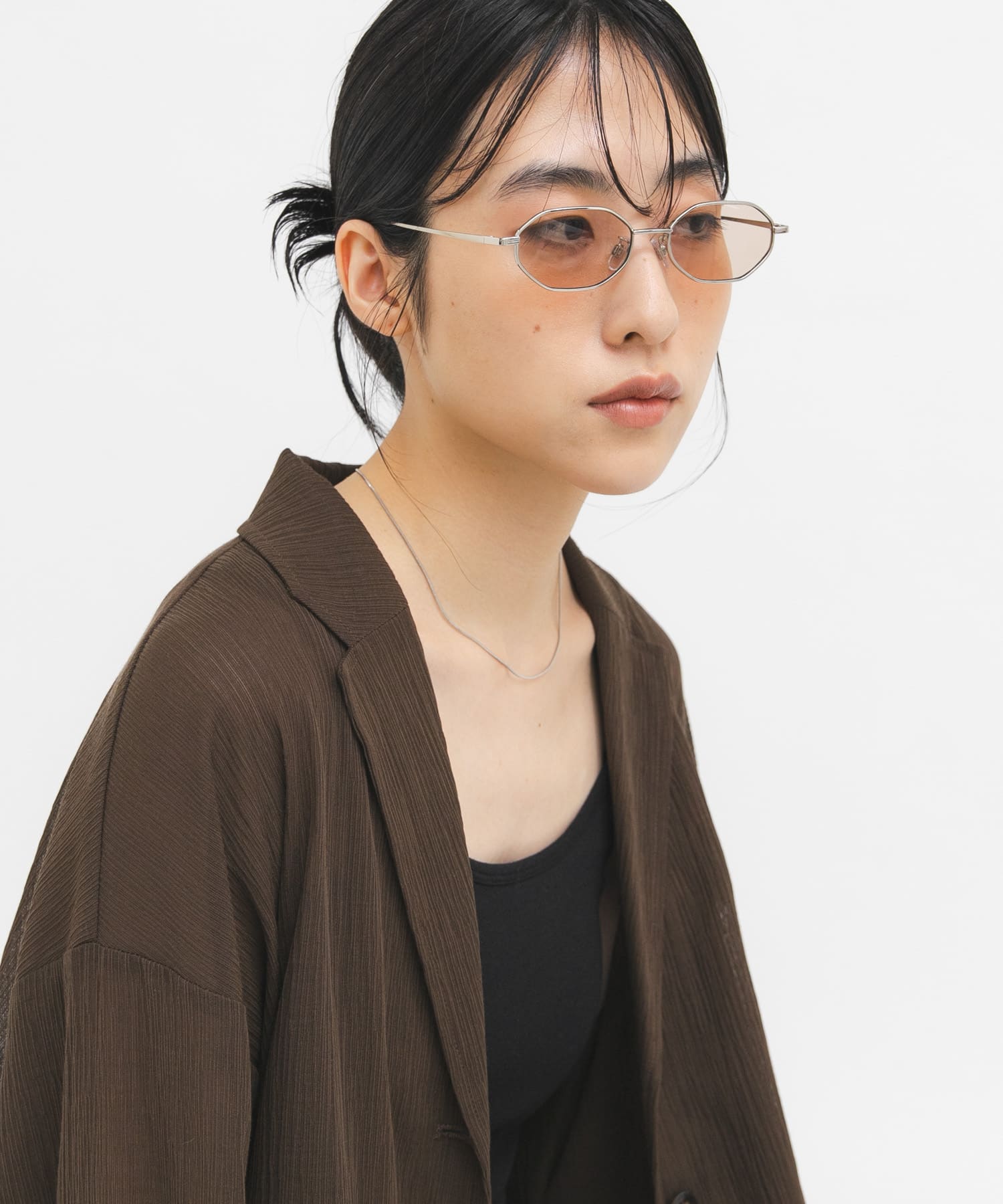 メタルフレームサングラス BROWN One