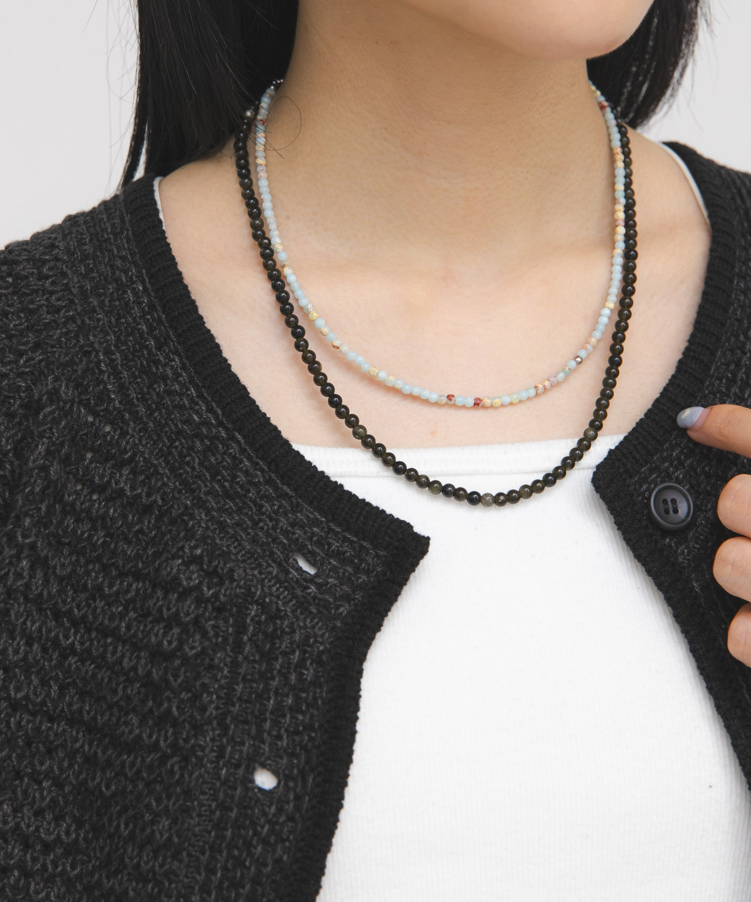 天然石SETネックレス KHAKI SET One