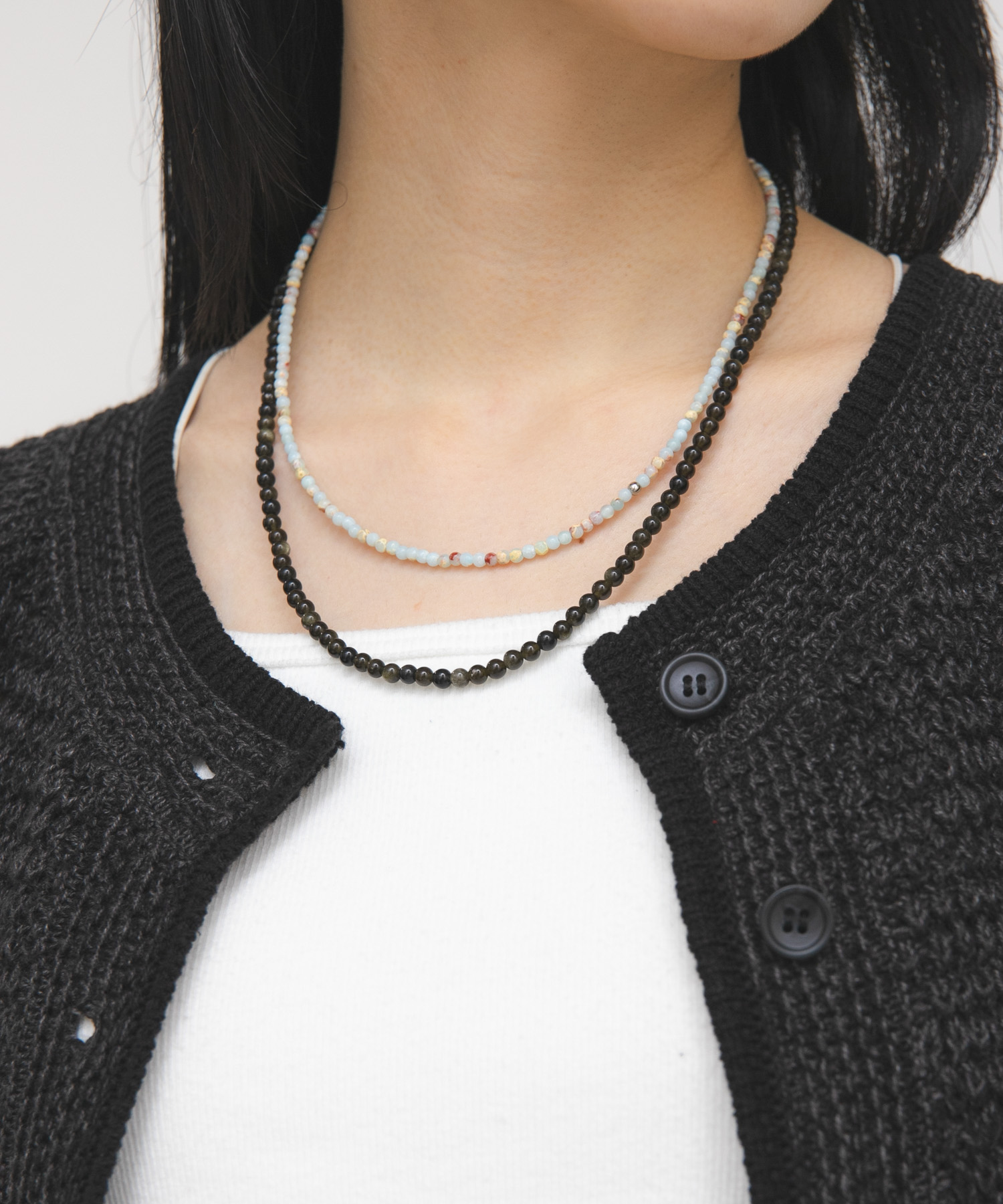 天然石SETネックレス KHAKI SET One