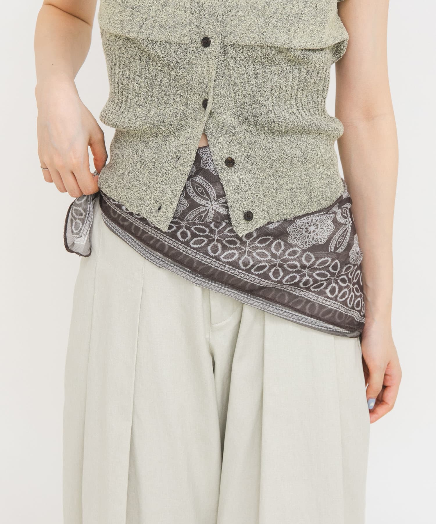 シアーアソートスカーフ KHAKI One