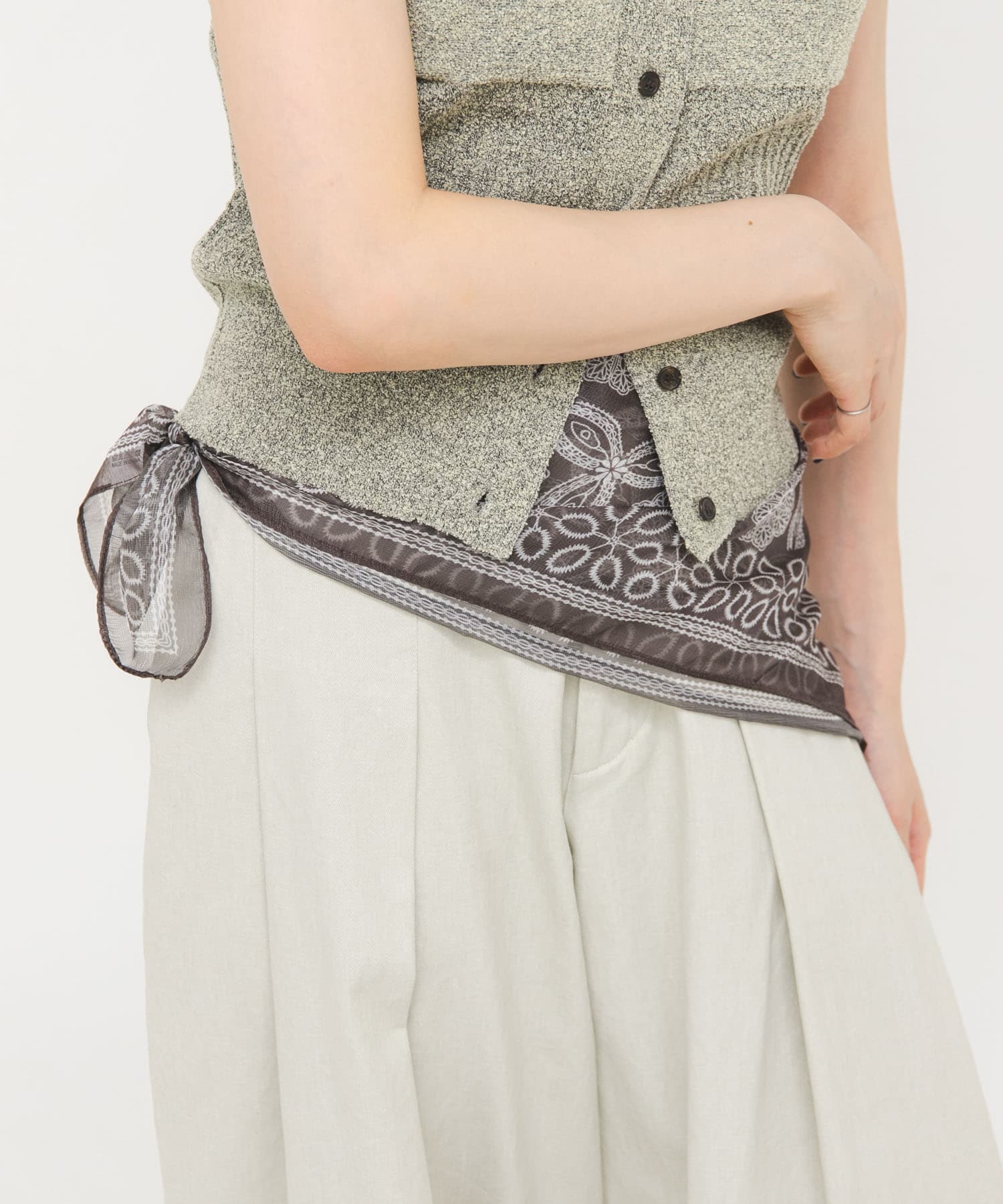 シアーアソートスカーフ KHAKI One