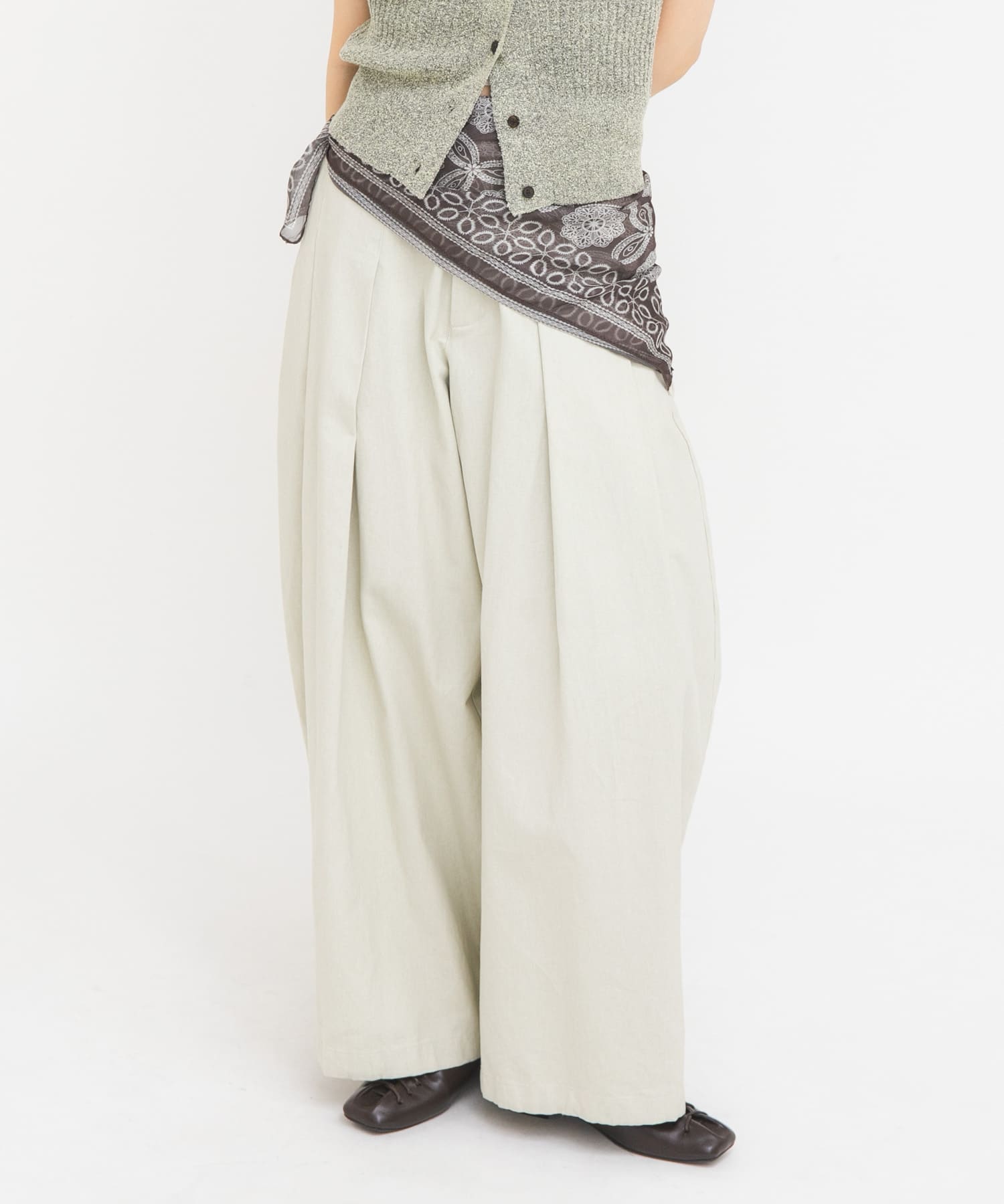 シアーアソートスカーフ KHAKI One