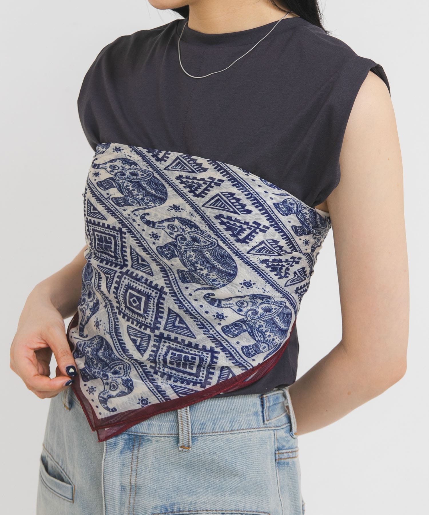 シアーアソートスカーフ BLUE One