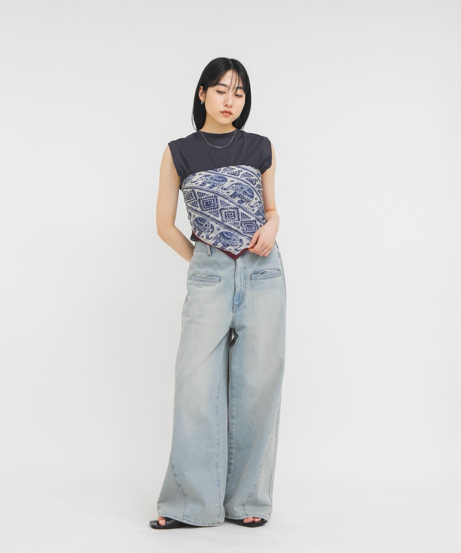 シアーアソートスカーフ BLUE One